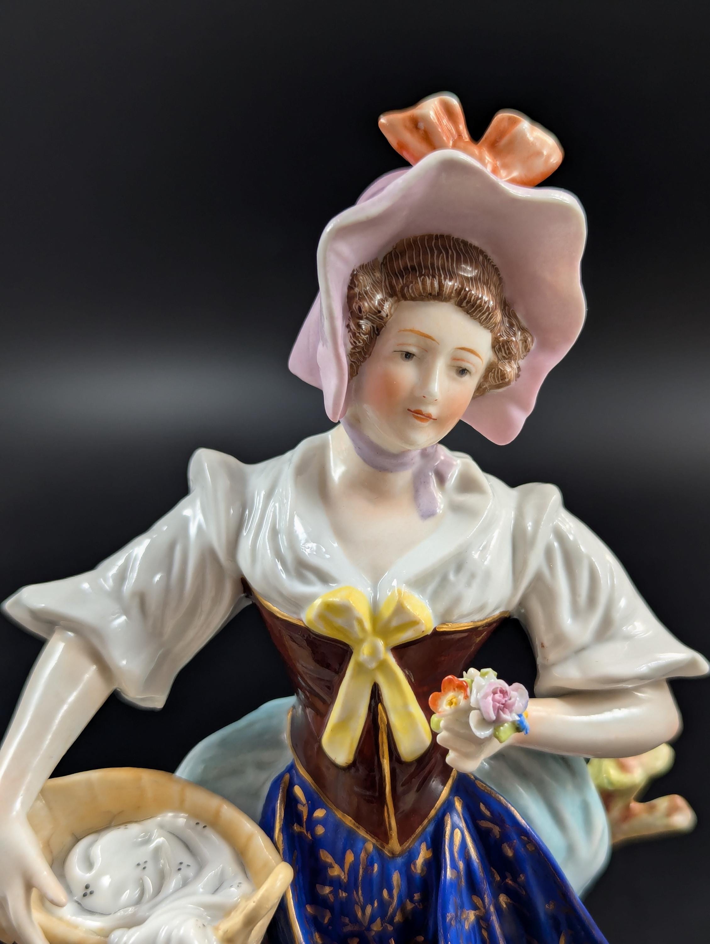 Chelsea Porcelain Figurine of Laundry Woman, c. 1752-1756