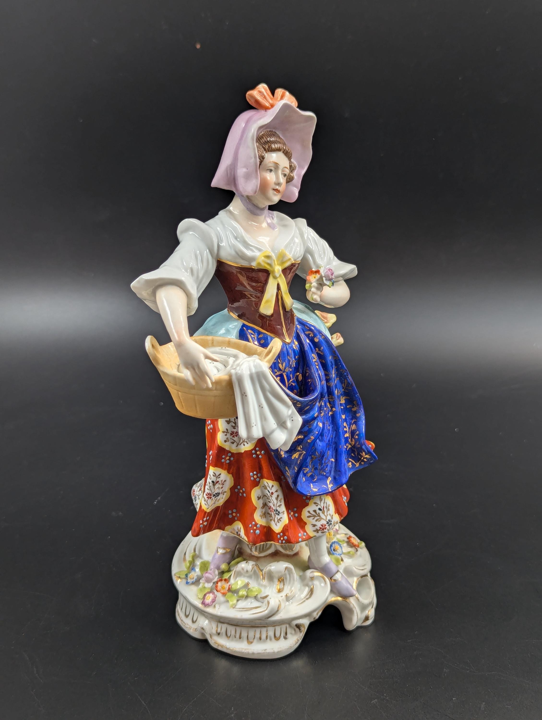 Chelsea Porcelain Figurine of Laundry Woman, c. 1752-1756