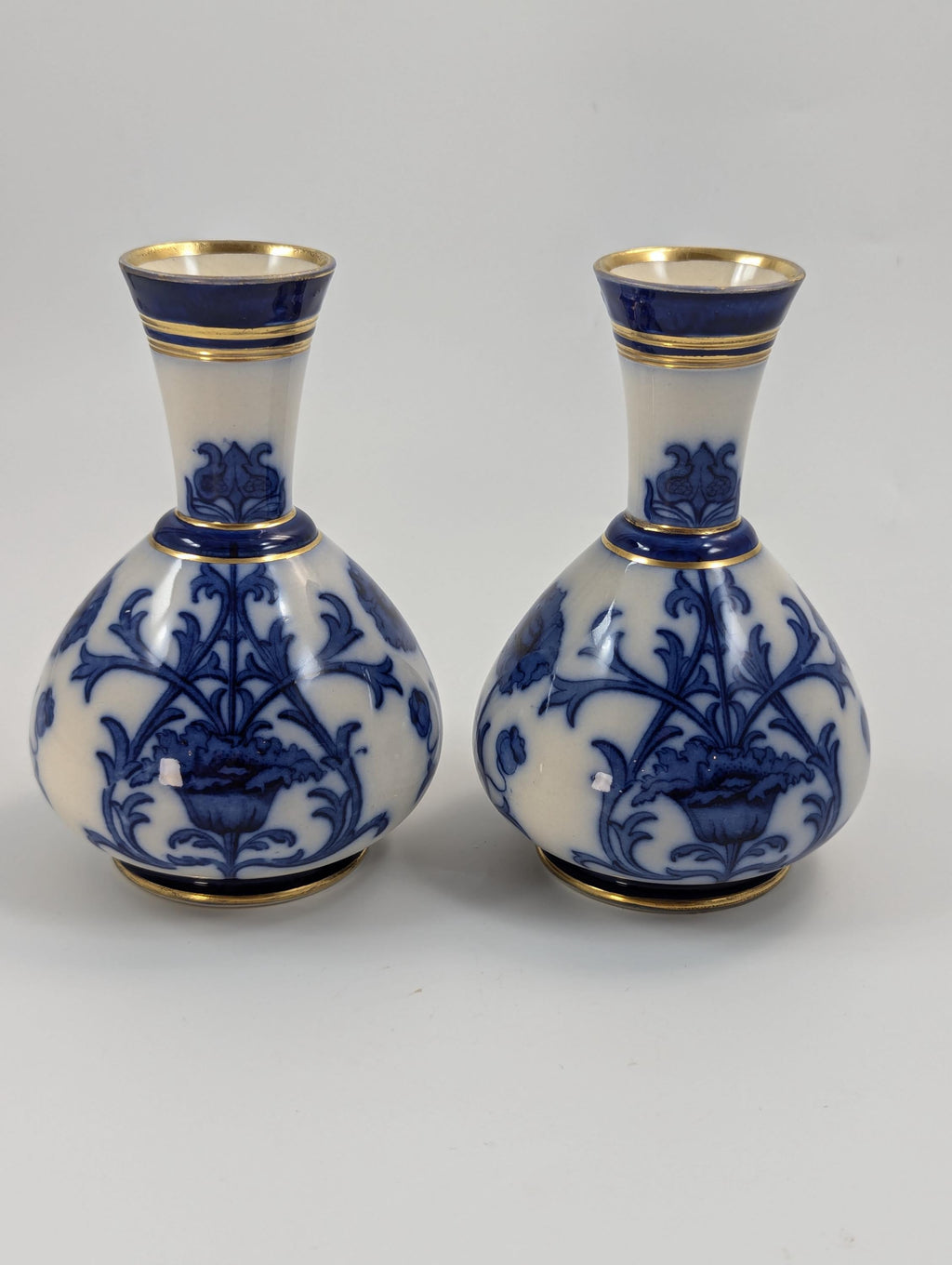 A Pair of Moorcroft Macintyre Aurelian Small Vases, Late 19th Century