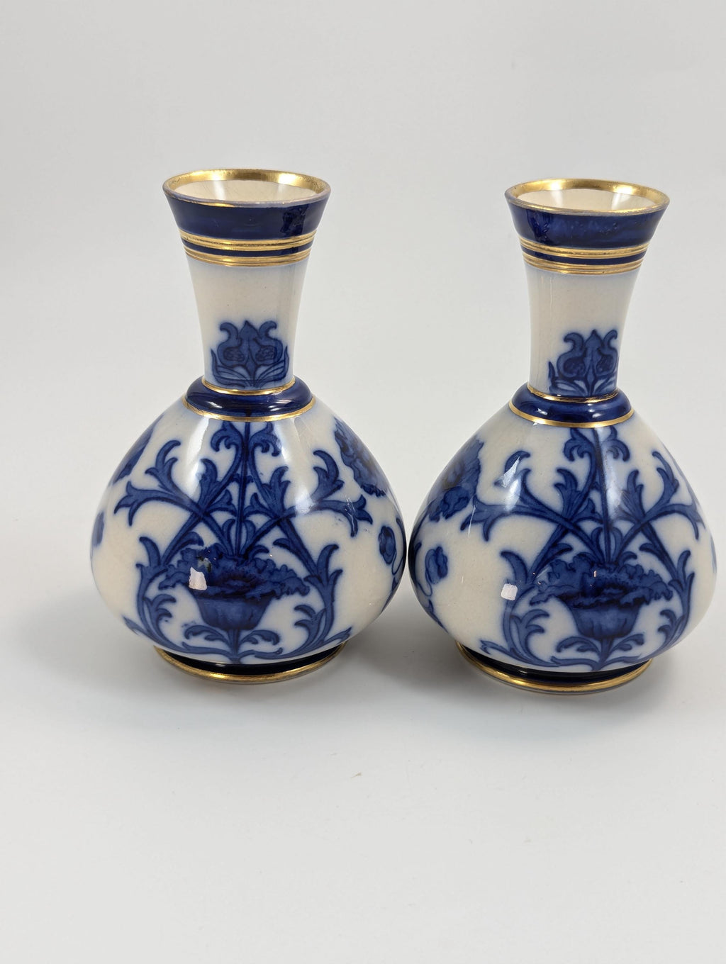 A Pair of Moorcroft Macintyre Aurelian Small Vases, Late 19th Century