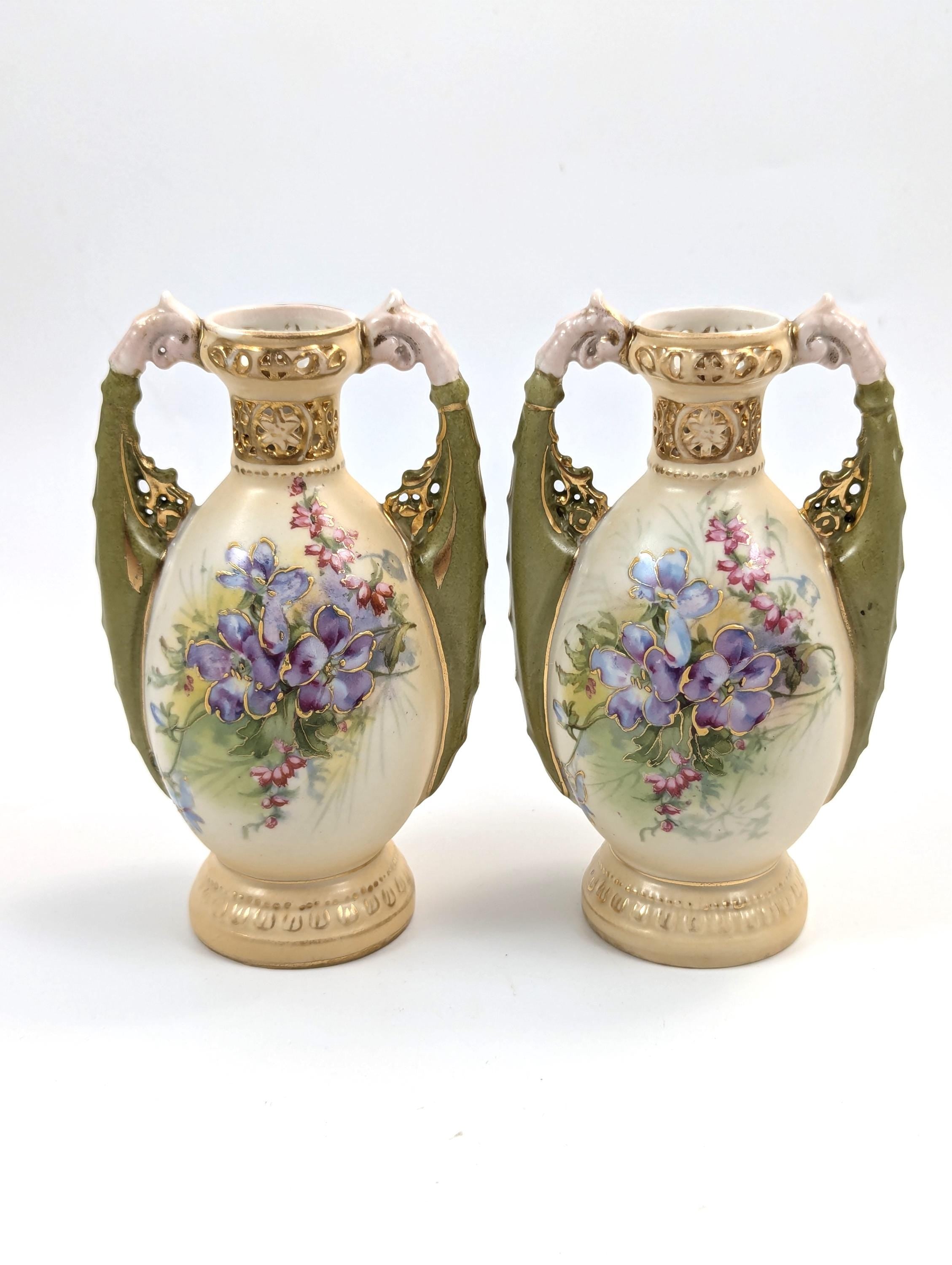 Antique Porcelain Vases by Alexandra Porcelain Works Ernst Wahliss, c. 1905