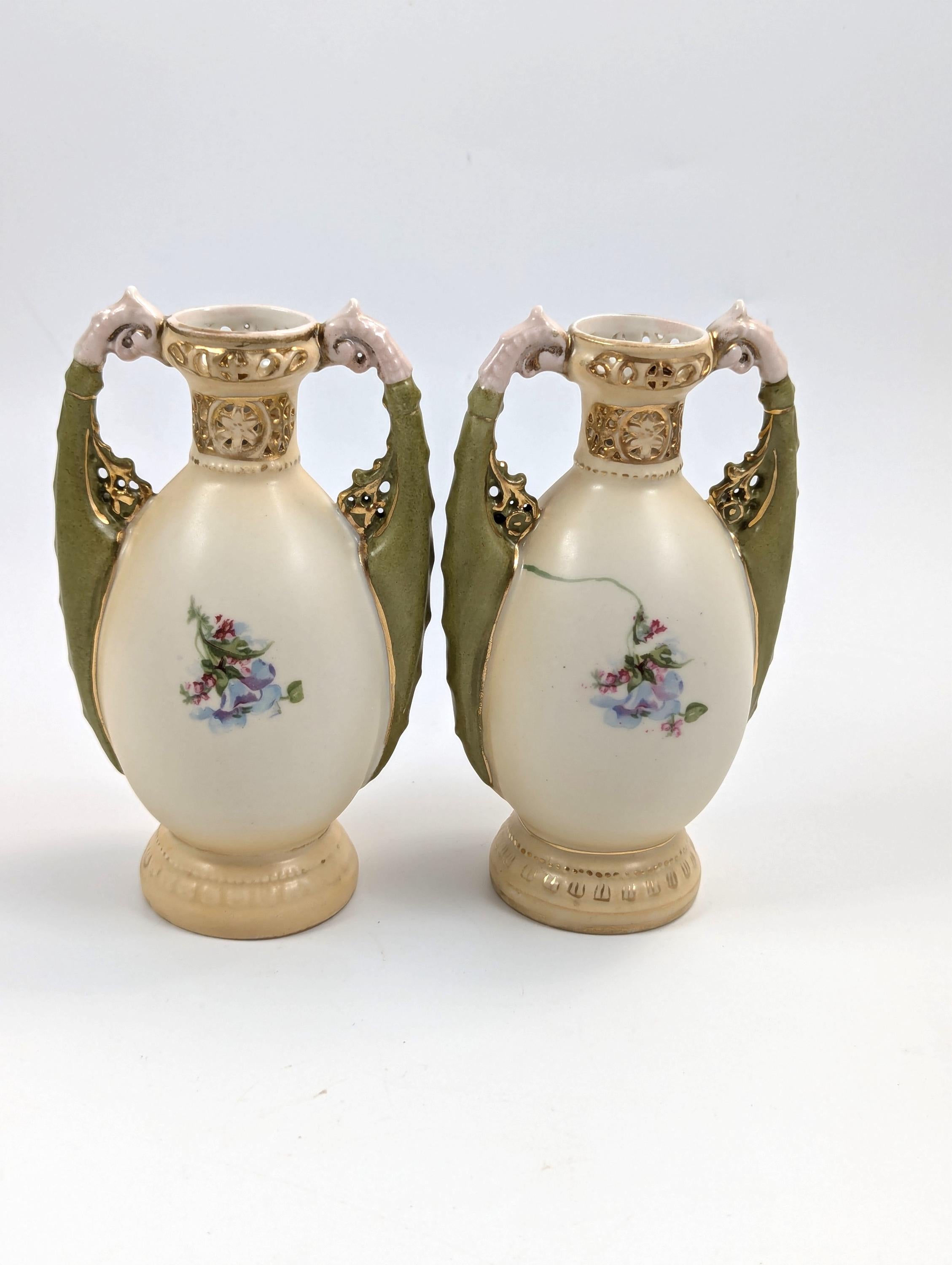 Antique Porcelain Vases by Alexandra Porcelain Works Ernst Wahliss, c. 1905
