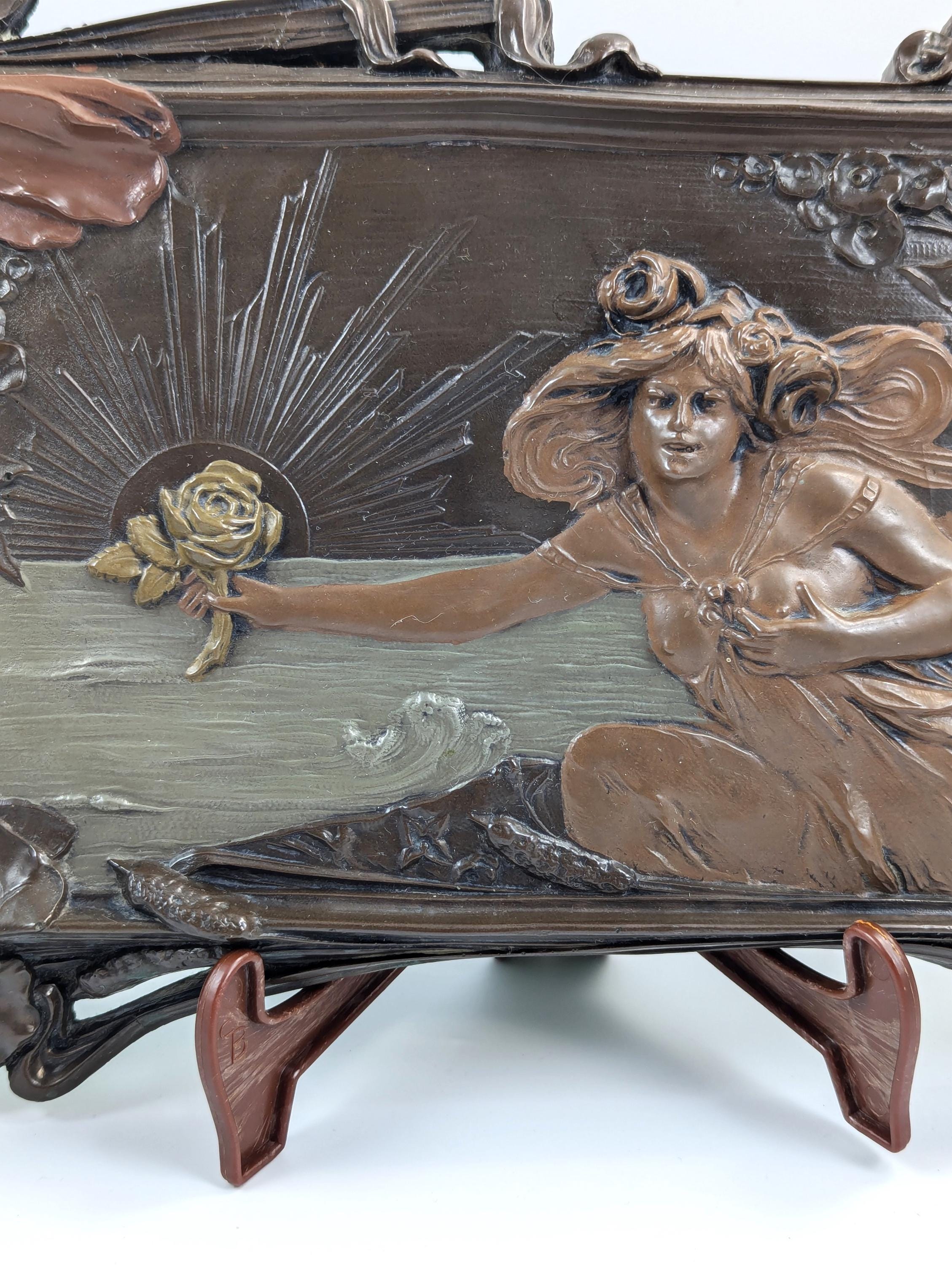 Art Nouveau  Terracotta Wall Relief, 19th Century,France