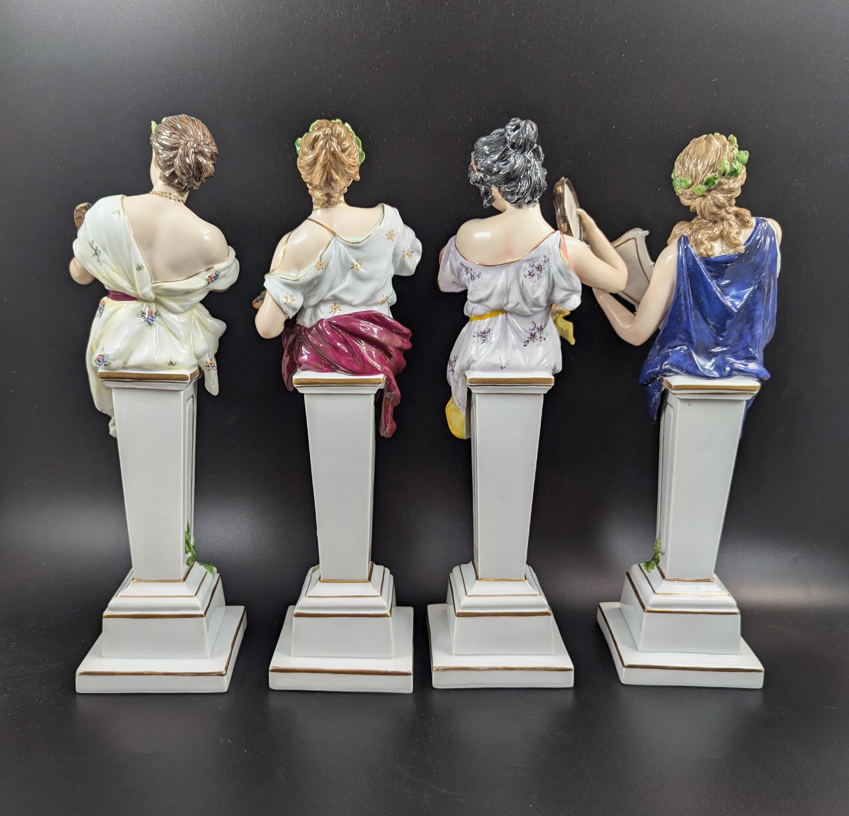 Porcelain Figurines ‘ALLEGORY OF ART’ by Achille Mollica, 19th Century