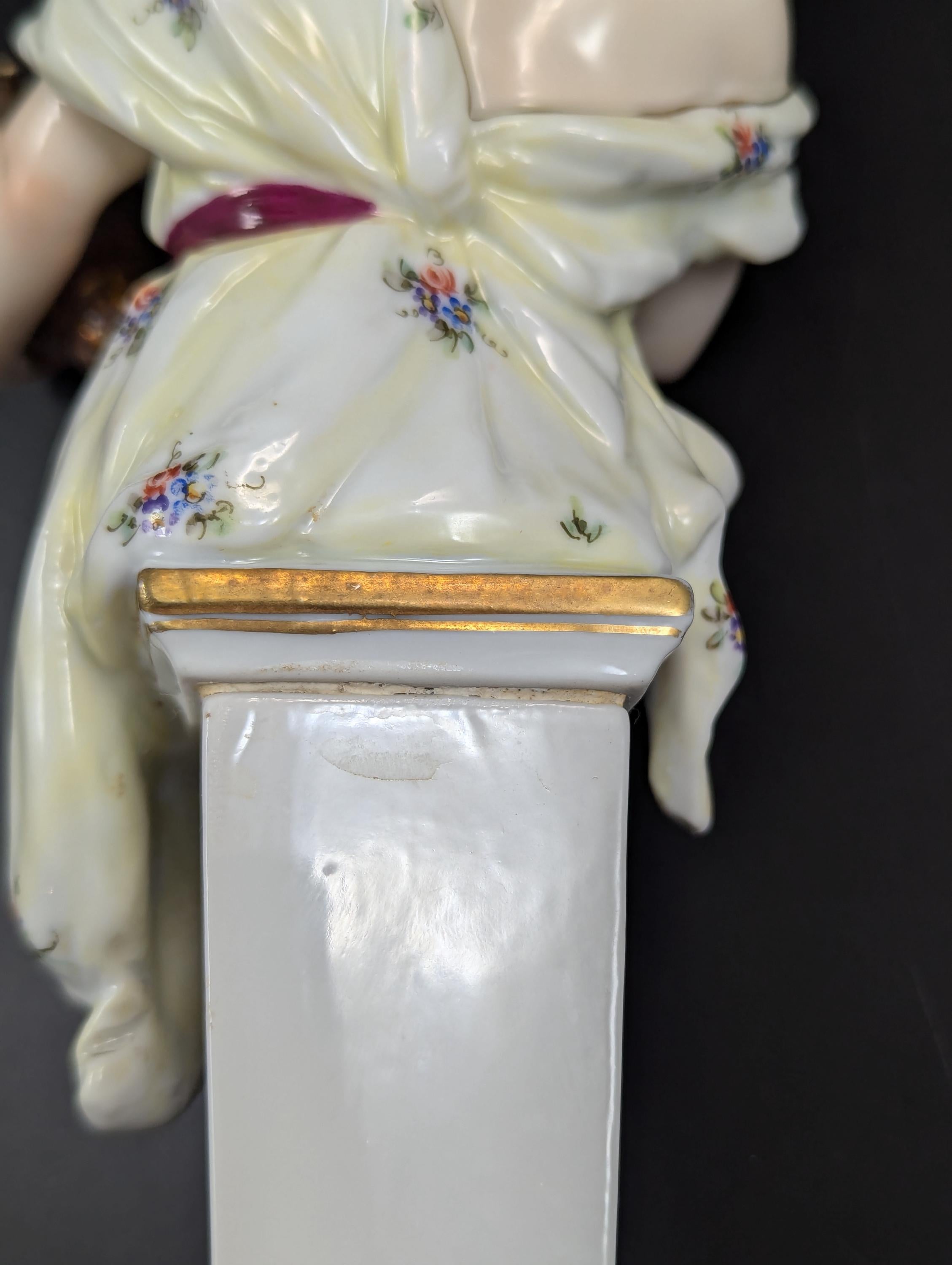 Porcelain Figurines ‘ALLEGORY OF ART’ by Achille Mollica, 19th Century