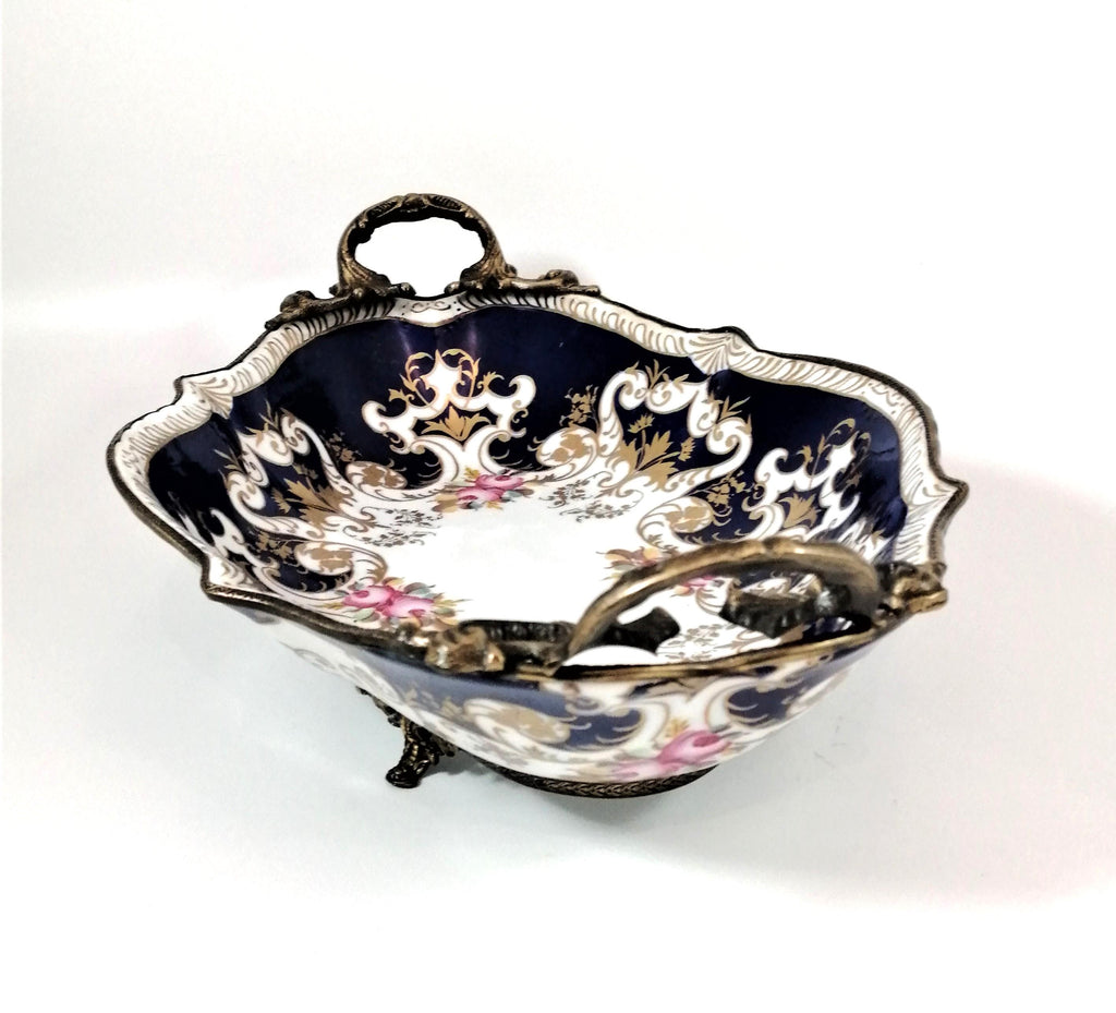 Antique Dresden style Porcelain Fruit Vase, middle 19th century.