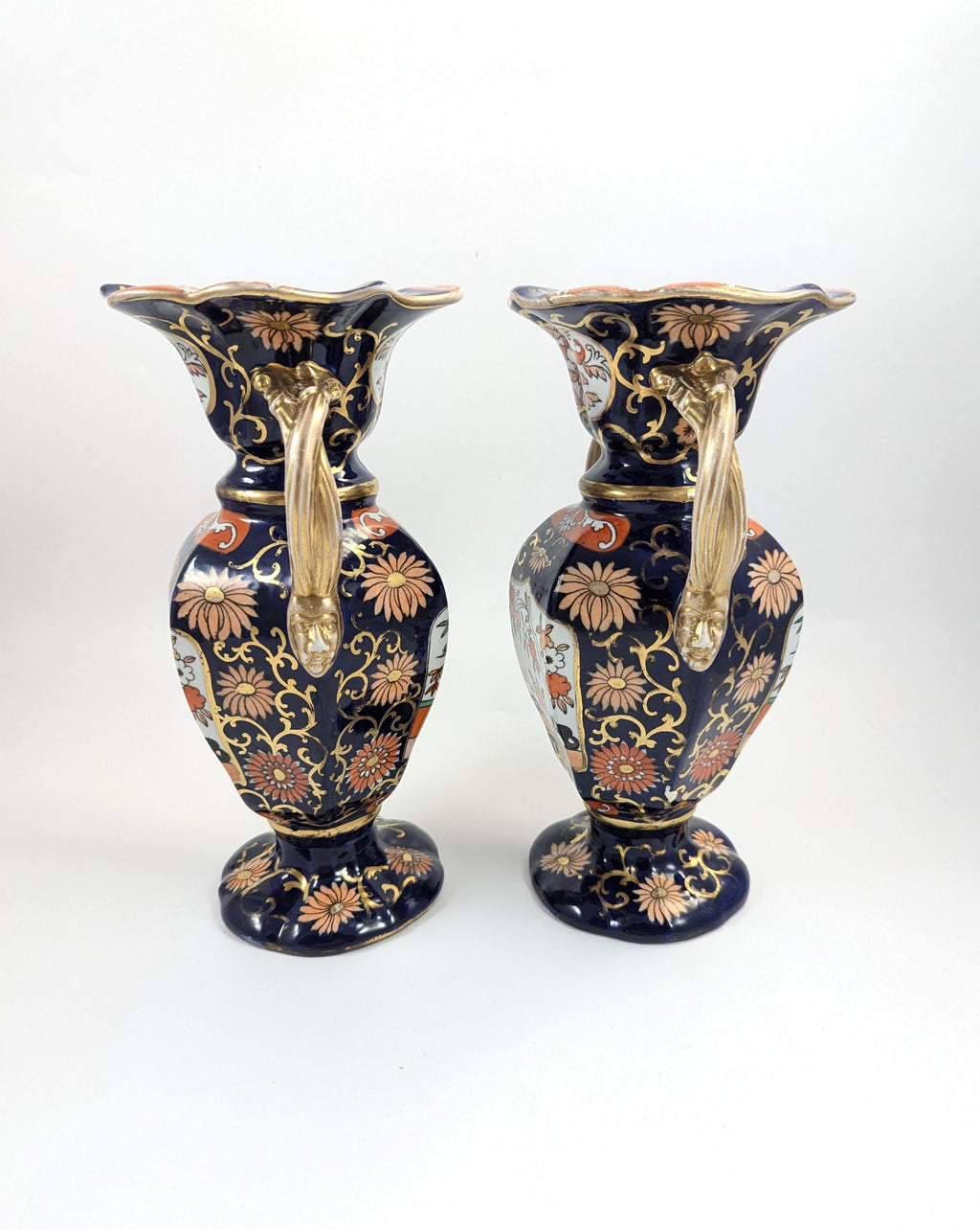 Mason's Ironstone Vases in Rare Shape, circa 1830