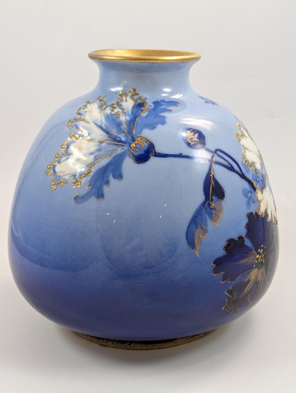 Antique Porcelain Blue Vase by Ernst Wahliss, Vienna, c. 1894-1900