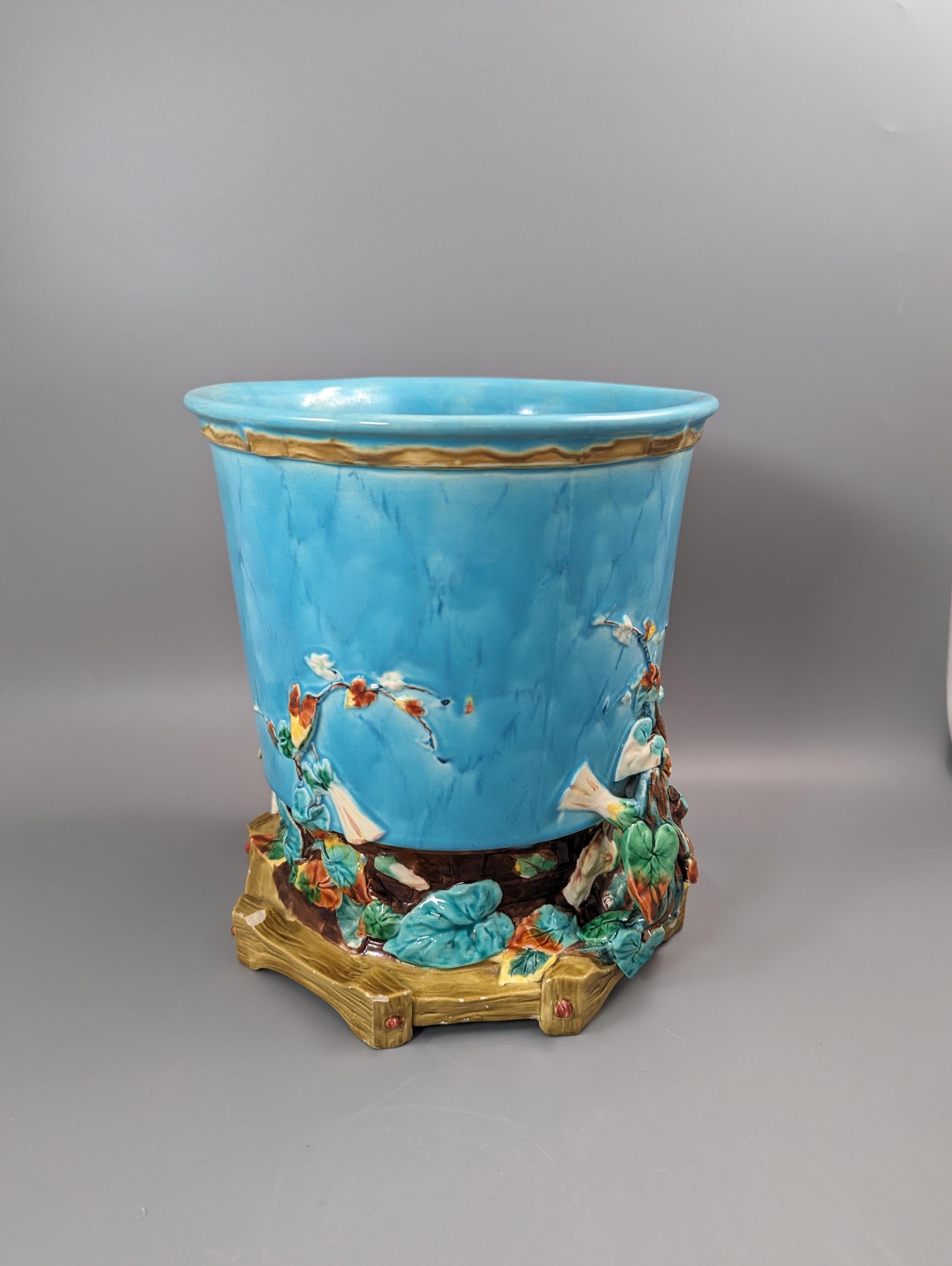 Rare Majolica Jardiniere Planter by Royal Worcester, c. 1876