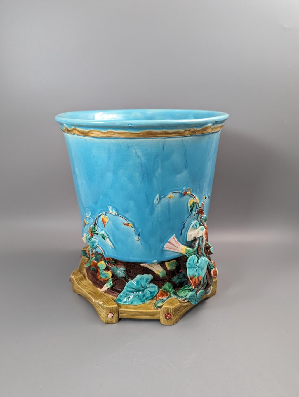 Rare Majolica Jardiniere Planter by Royal Worcester, c. 1876