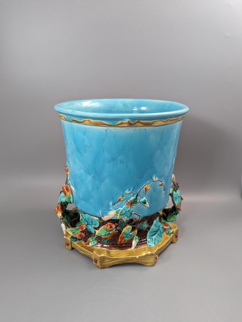 Rare Majolica Jardiniere Planter by Royal Worcester, c. 1876