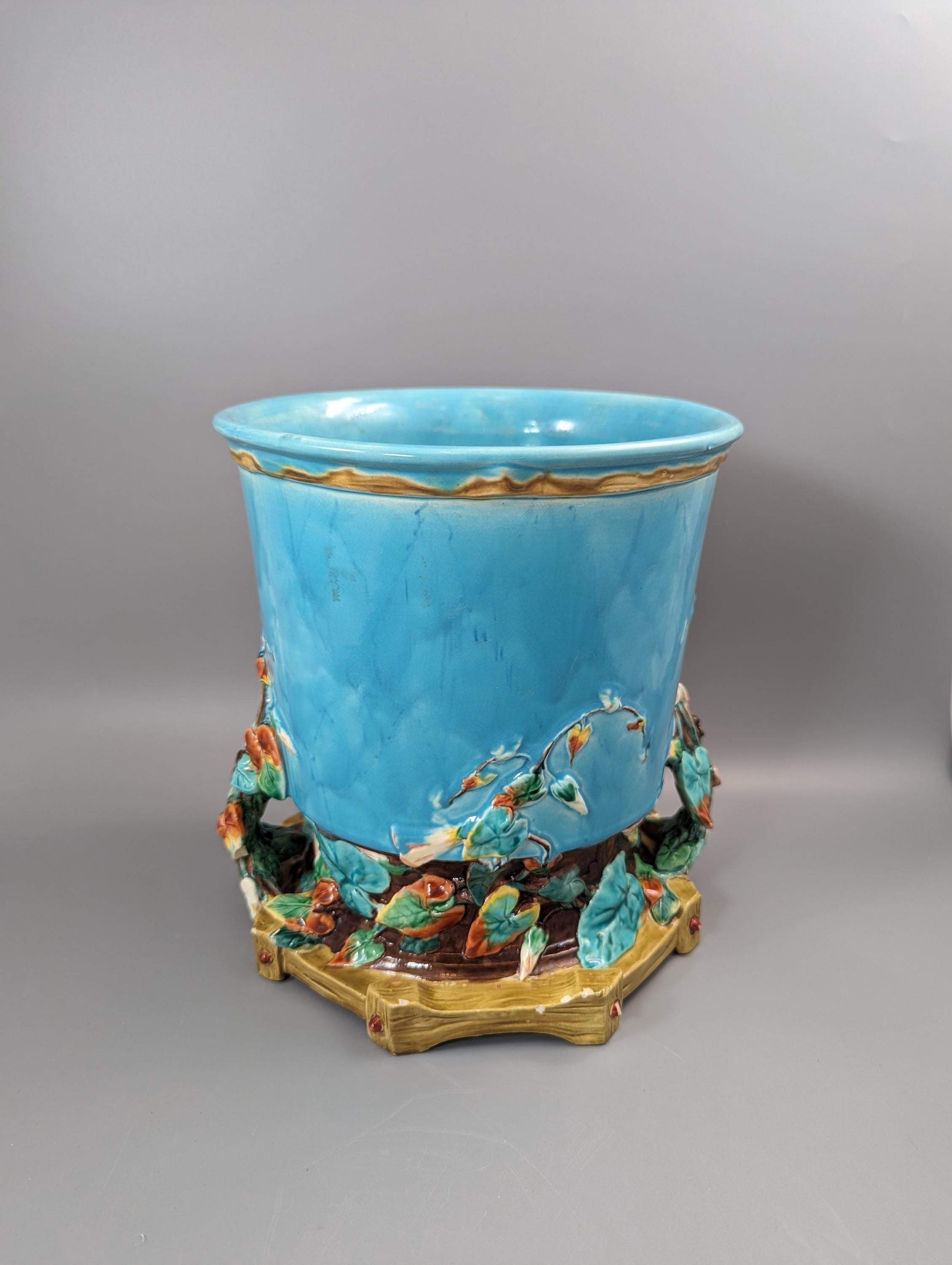 Rare Majolica Jardiniere Planter by Royal Worcester, c. 1876