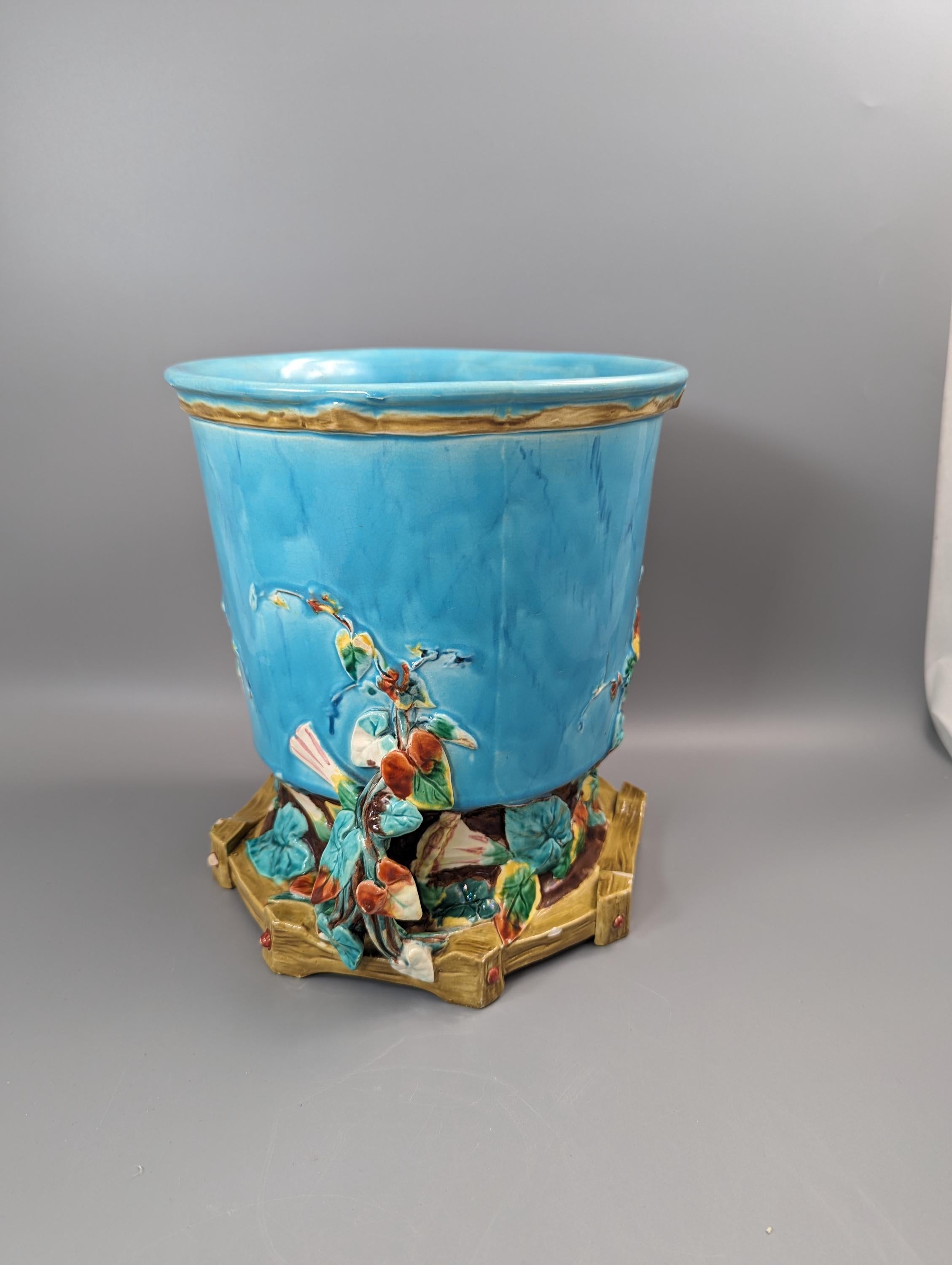 Rare Majolica Jardiniere Planter by Royal Worcester, c. 1876