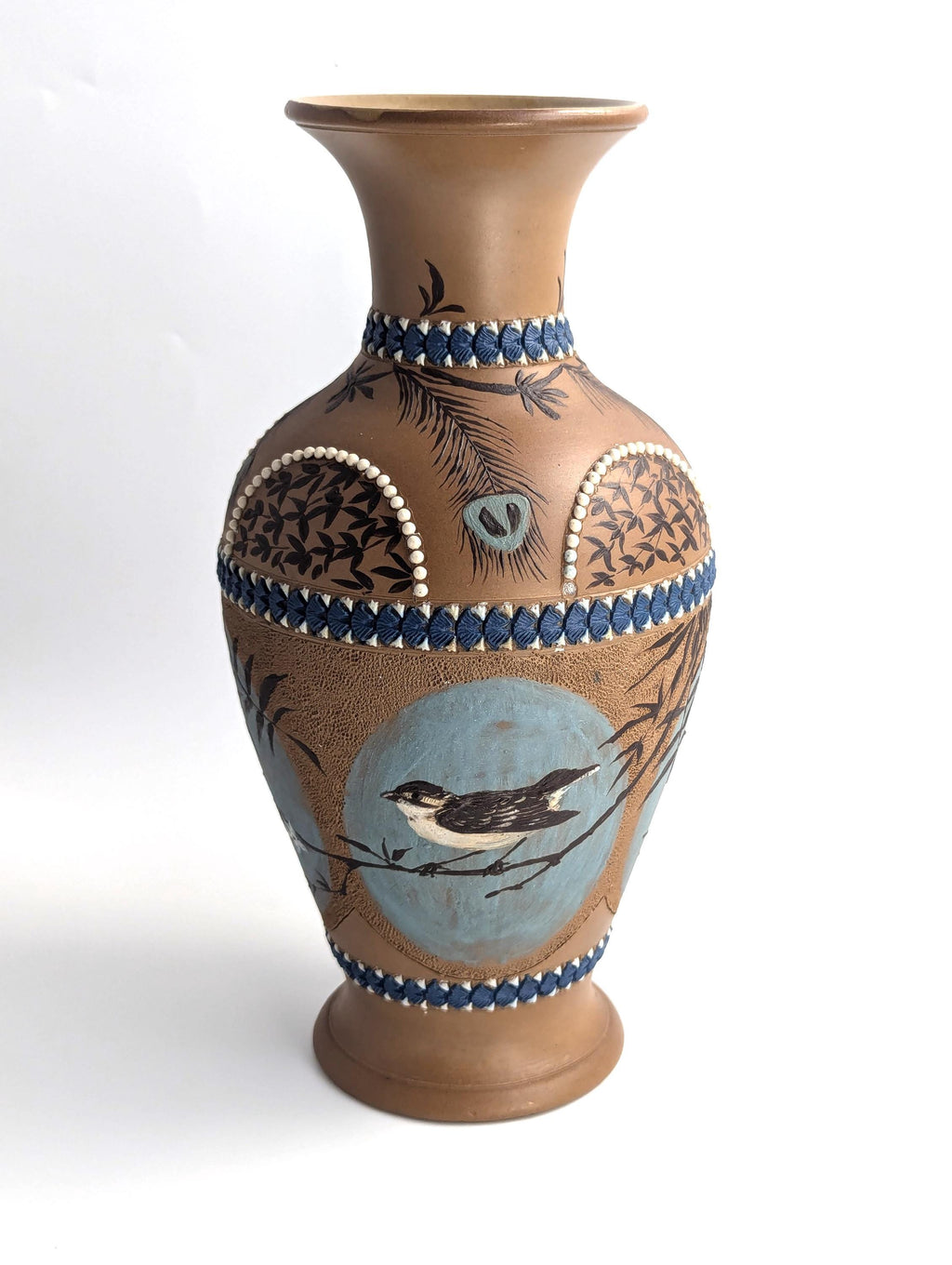 Antique Doulton Lambeth Florence Barlow vase, c. 1882