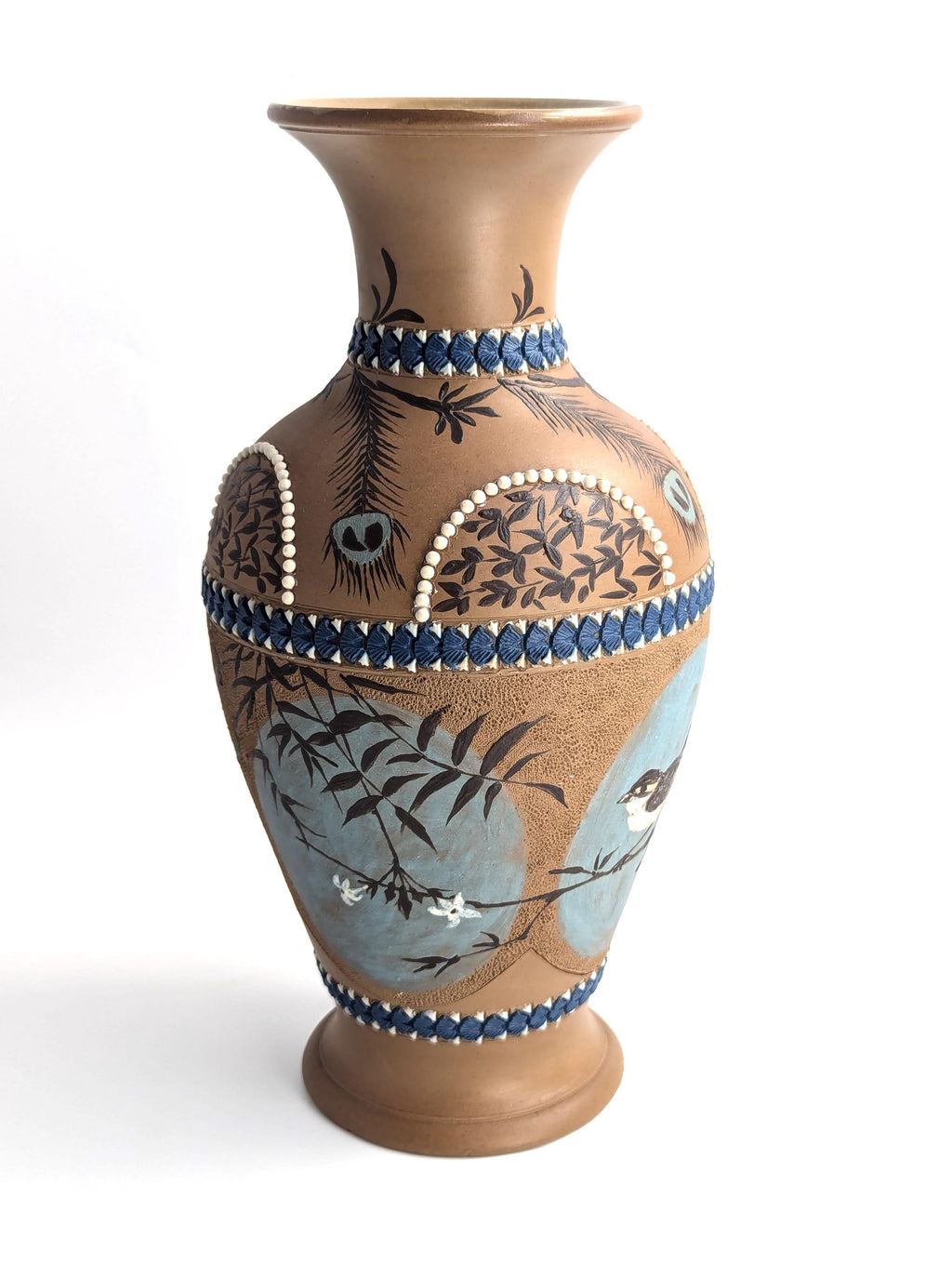 Antique Doulton Lambeth Florence Barlow vase, c. 1882