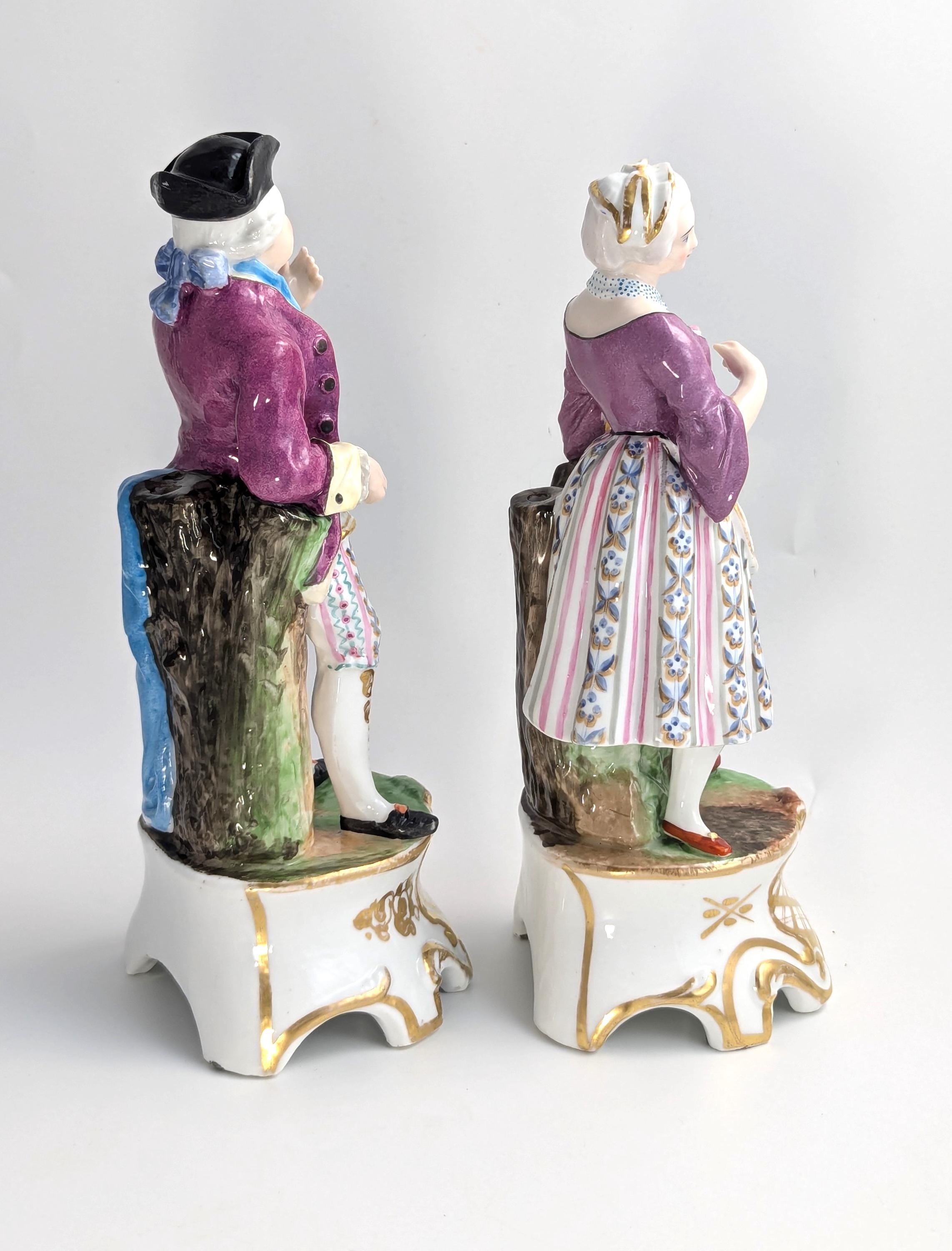 Pair of Porcelain Figurines Attributed to Jacob Petit Style, c. Mid-19th Century