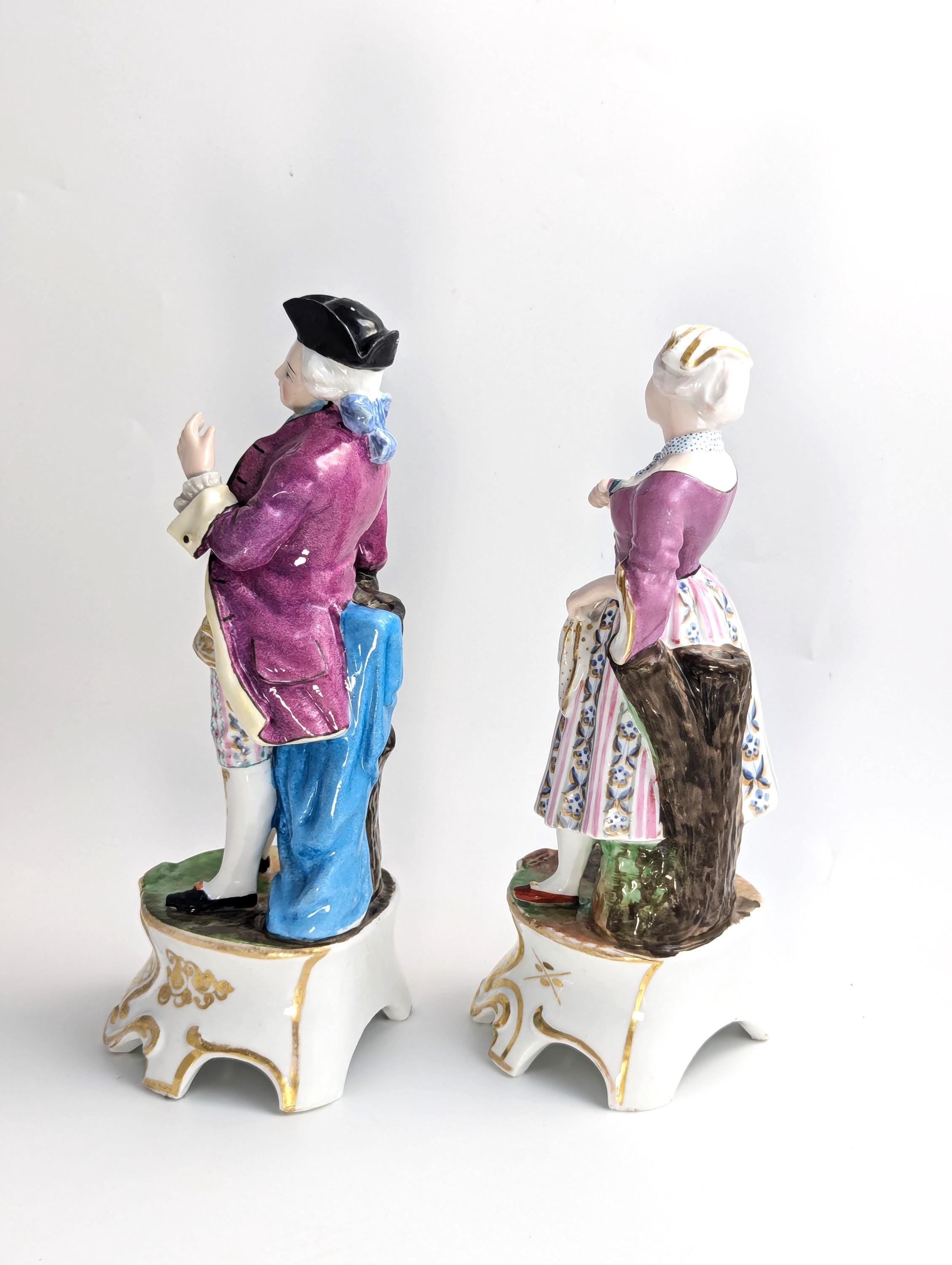 Pair of Porcelain Figurines Attributed to Jacob Petit Style, c. Mid-19th Century