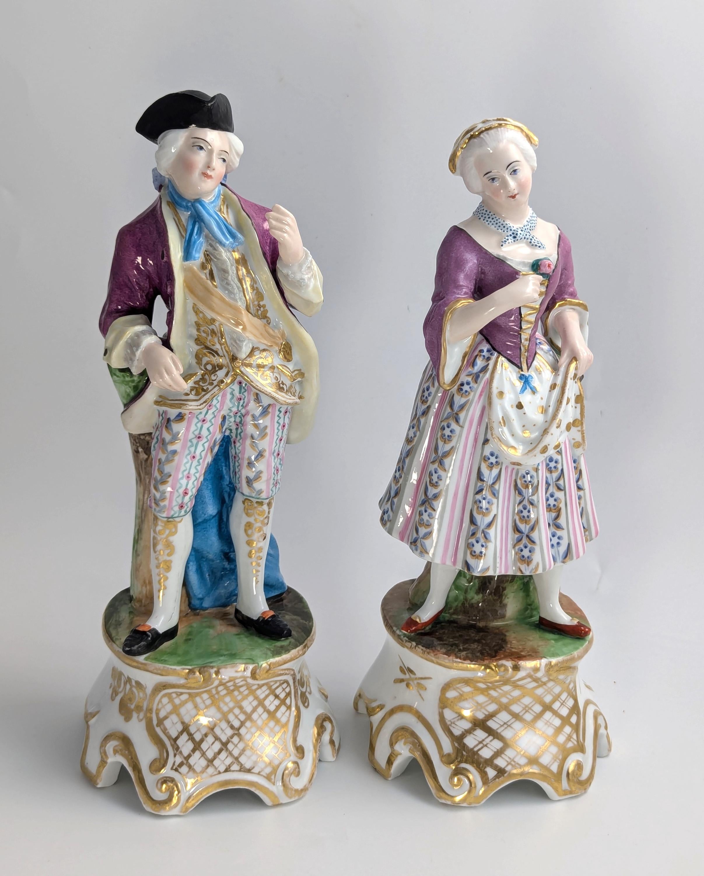 Pair of Porcelain Figurines Attributed to Jacob Petit Style, c. Mid-19th Century