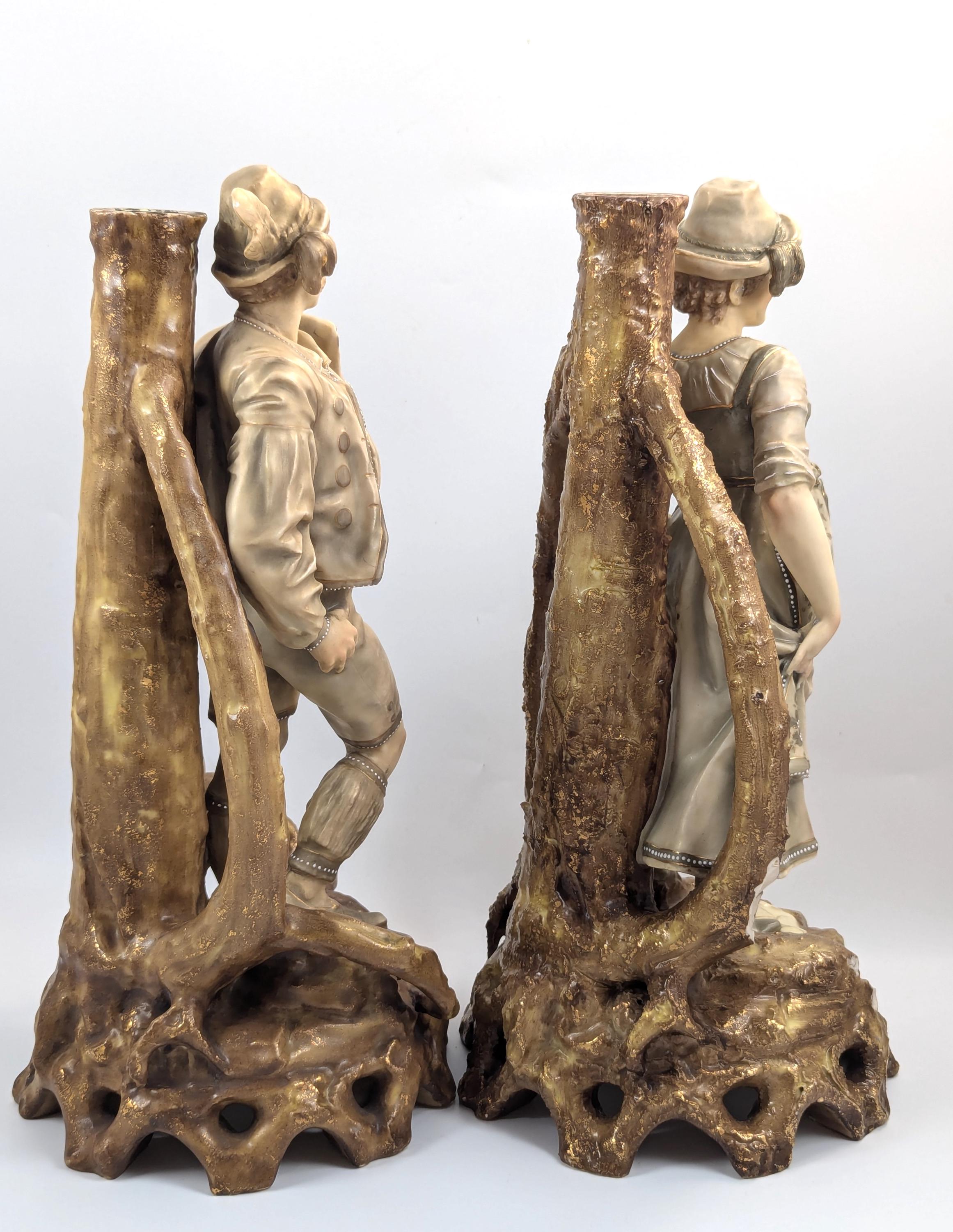 Antique Porcelain Figurines, Bohemian School, 19th Century