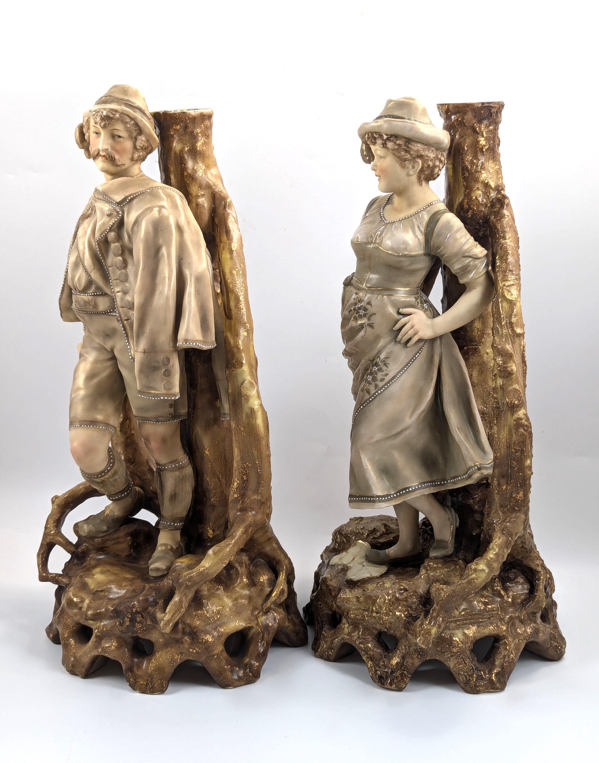 Antique Porcelain Figurines, Bohemian School, 19th Century