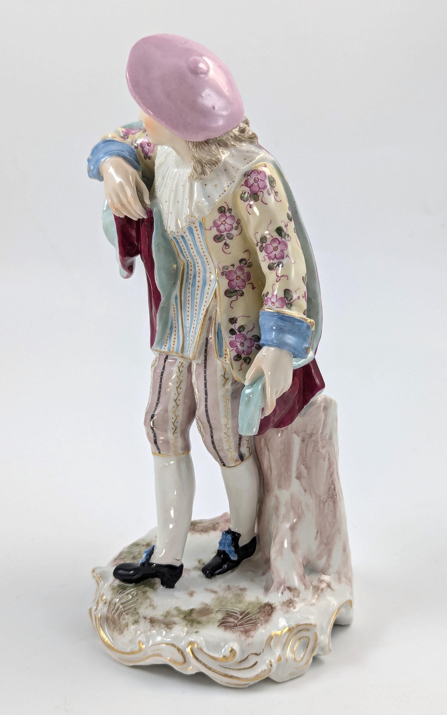 Antique Porcelain Figurine of Dandy, Samson, France, Late 19th Century.