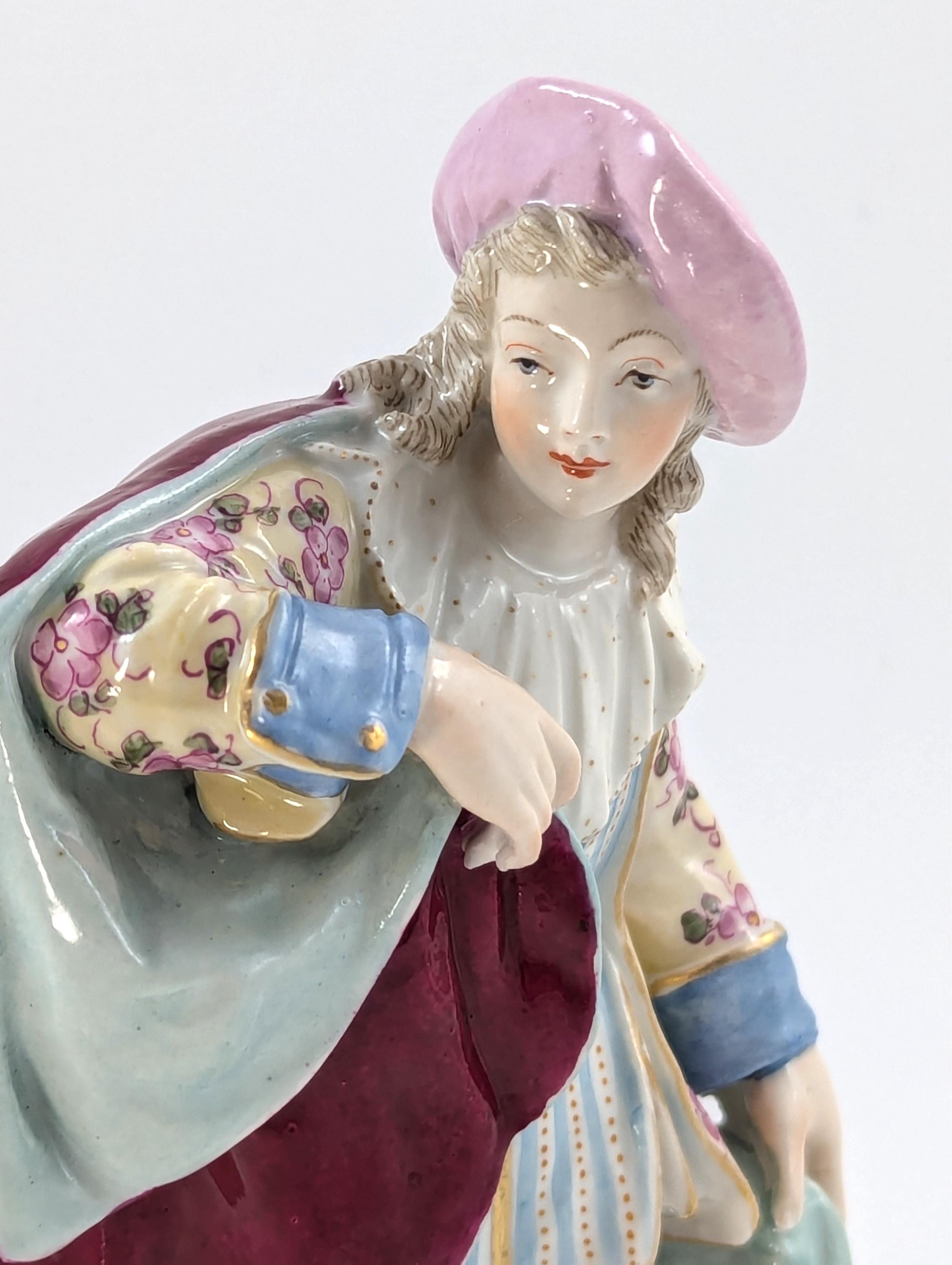 Antique Porcelain Figurine of Dandy, Samson, France, Late 19th Century.