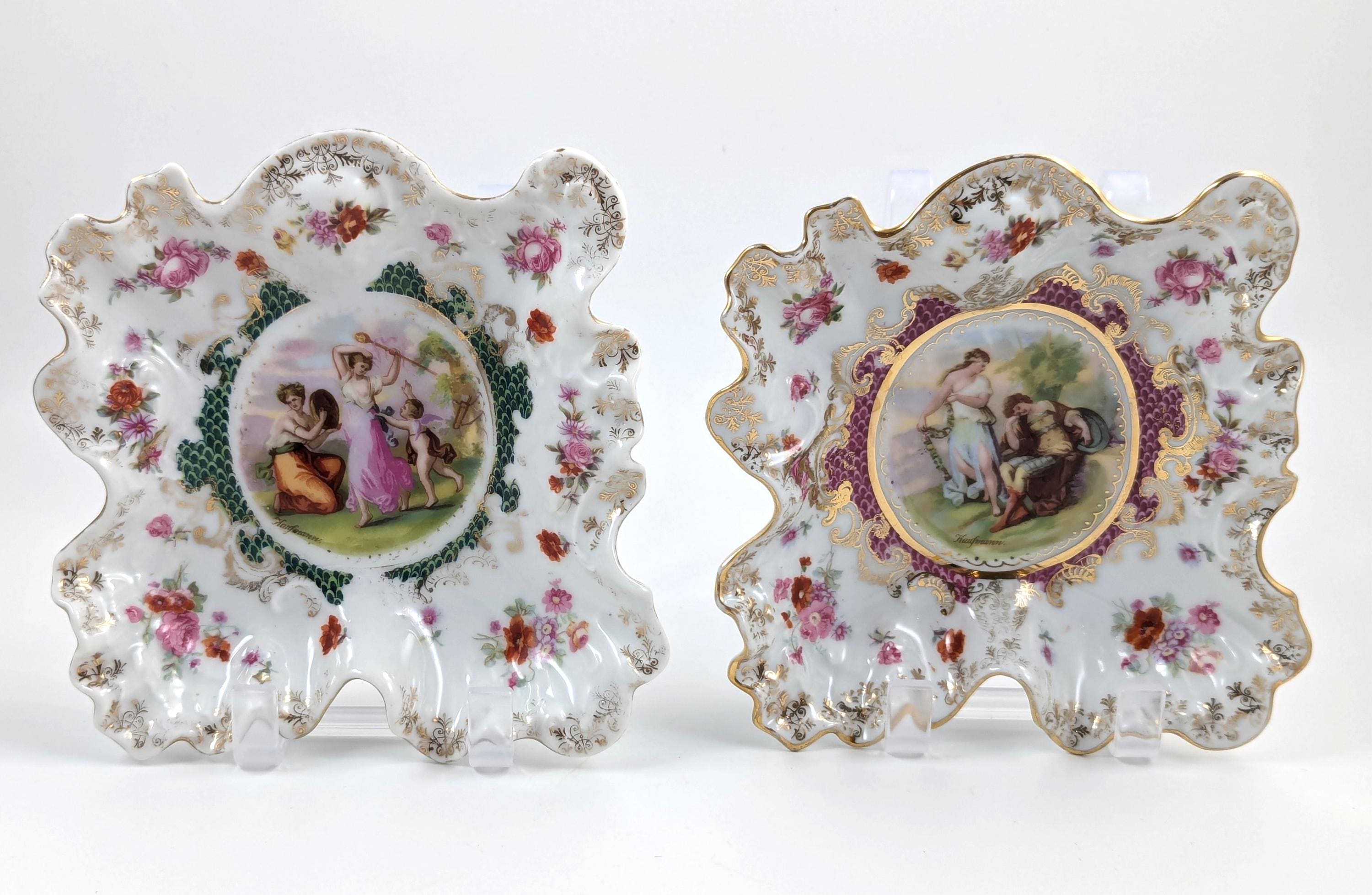 Antique Porcelain Plates from Plaue Schierholz, Germany, c. 1875