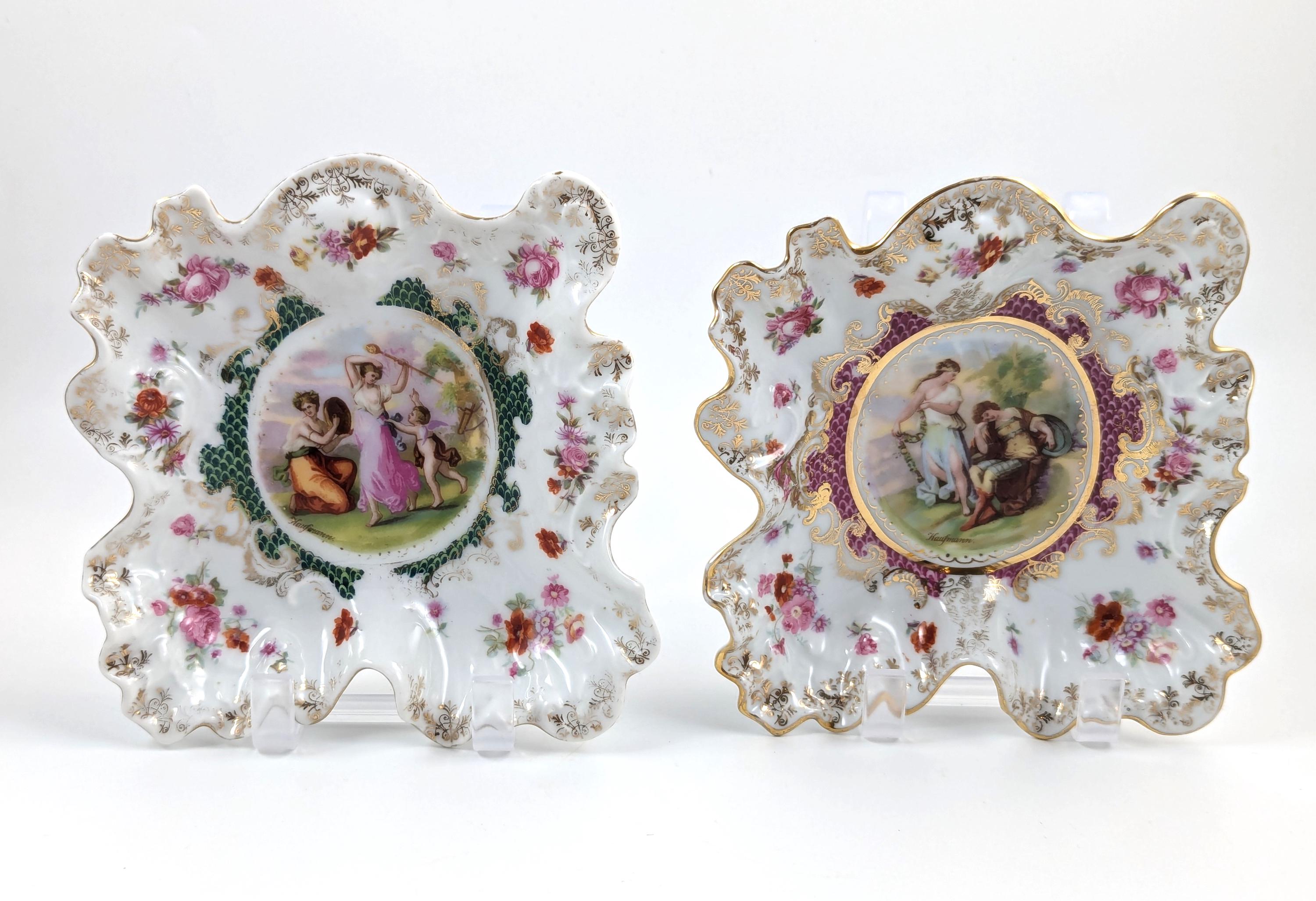 Antique Porcelain Plates from Plaue Schierholz, Germany, c. 1875