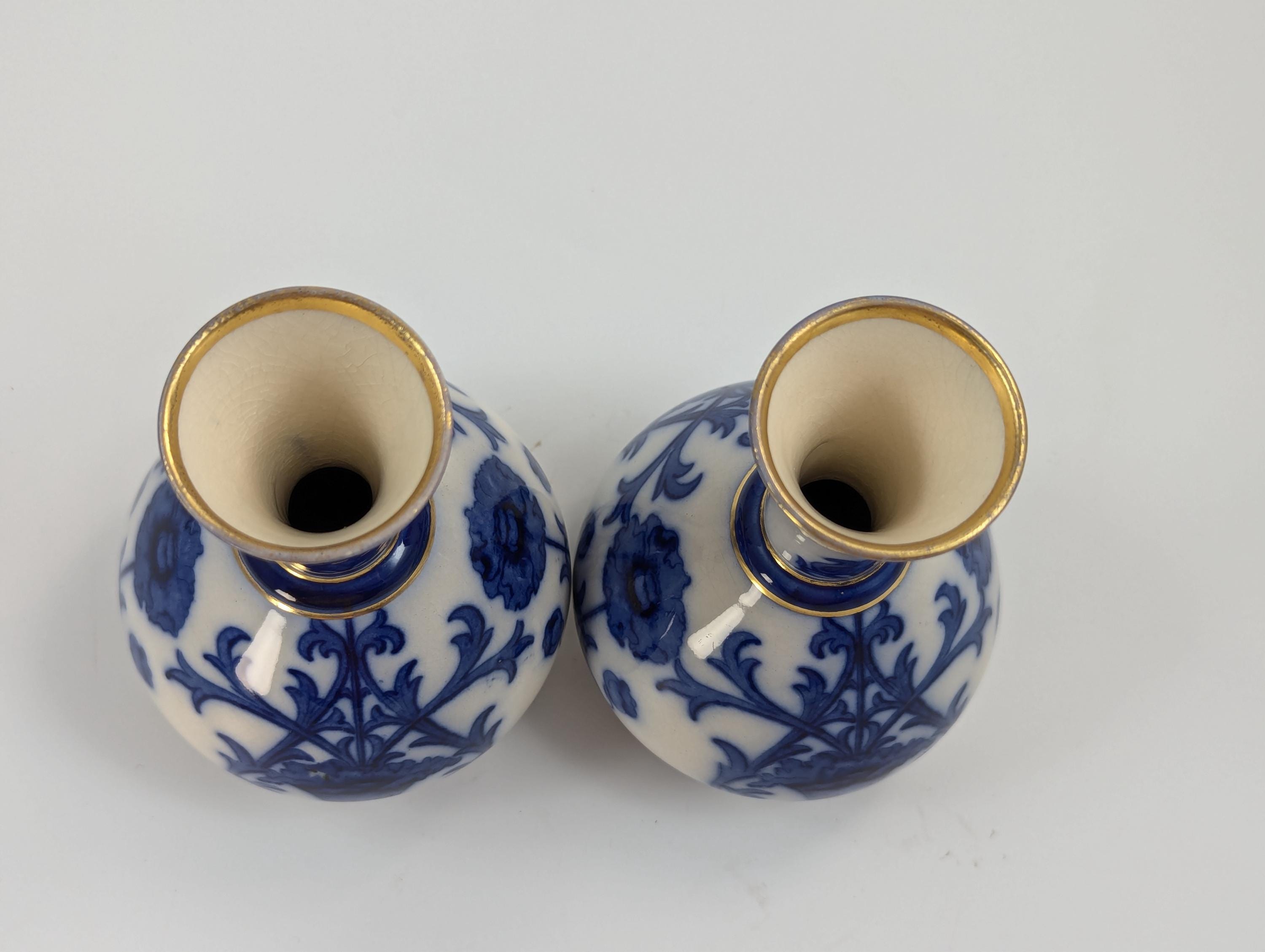 A Pair of Moorcroft Macintyre Aurelian Small Vases, Late 19th Century