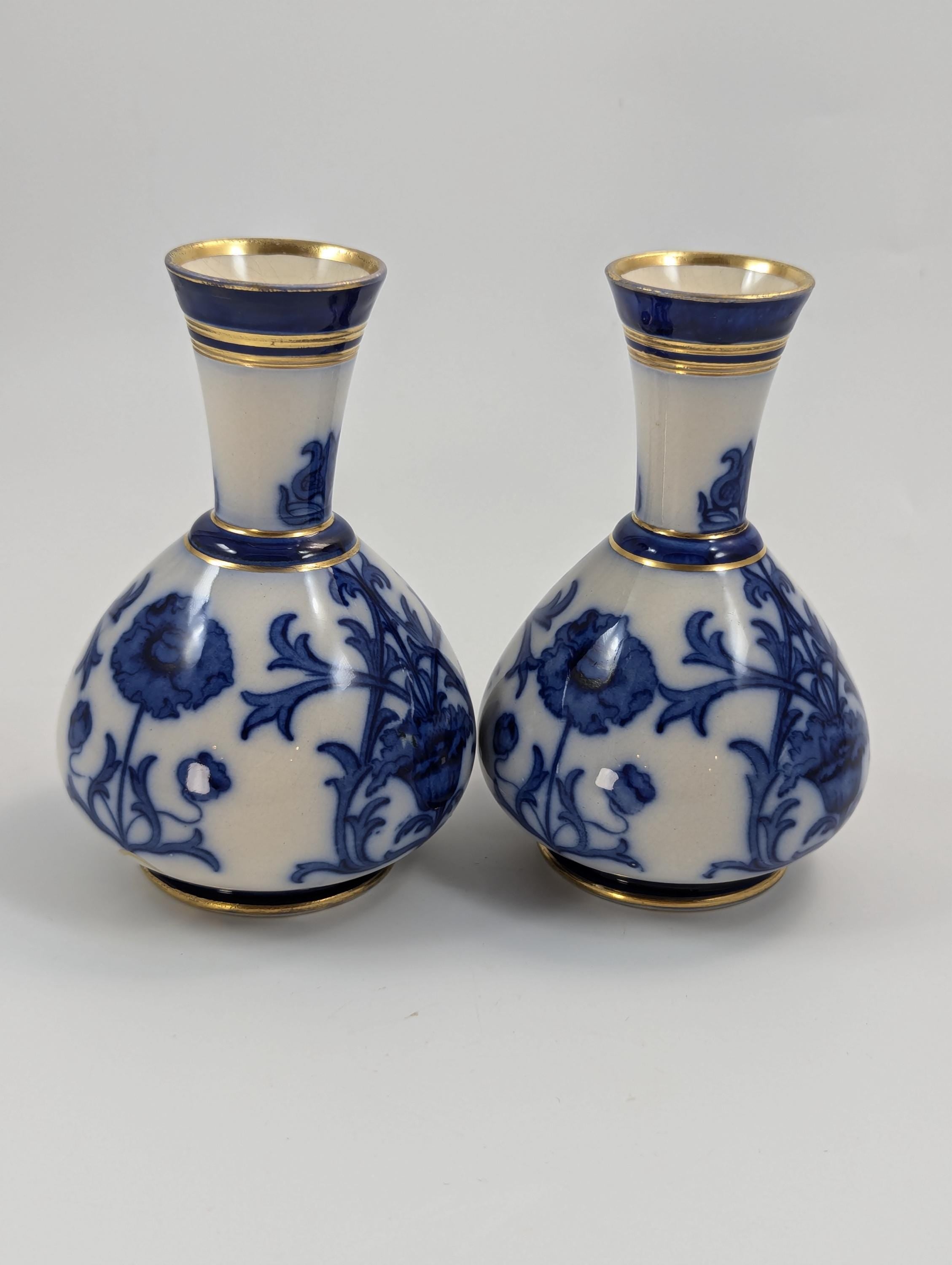 A Pair of Moorcroft Macintyre Aurelian Small Vases, Late 19th Century