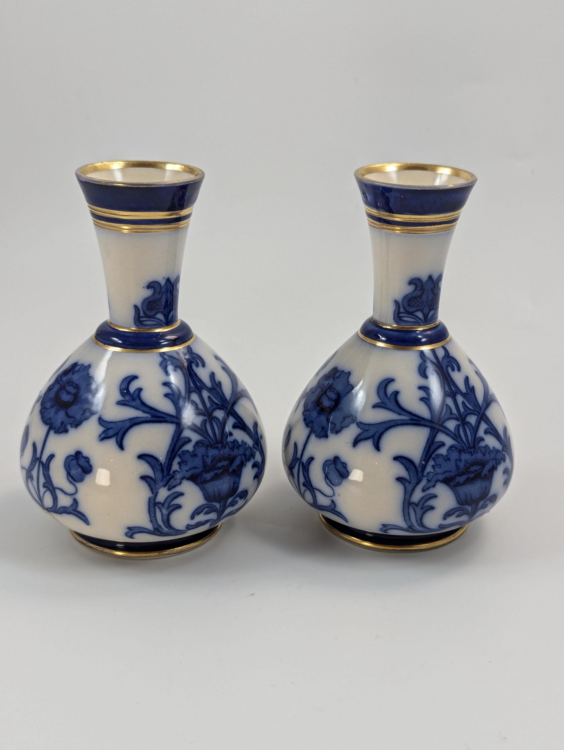 A Pair of Moorcroft Macintyre Aurelian Small Vases, Late 19th Century