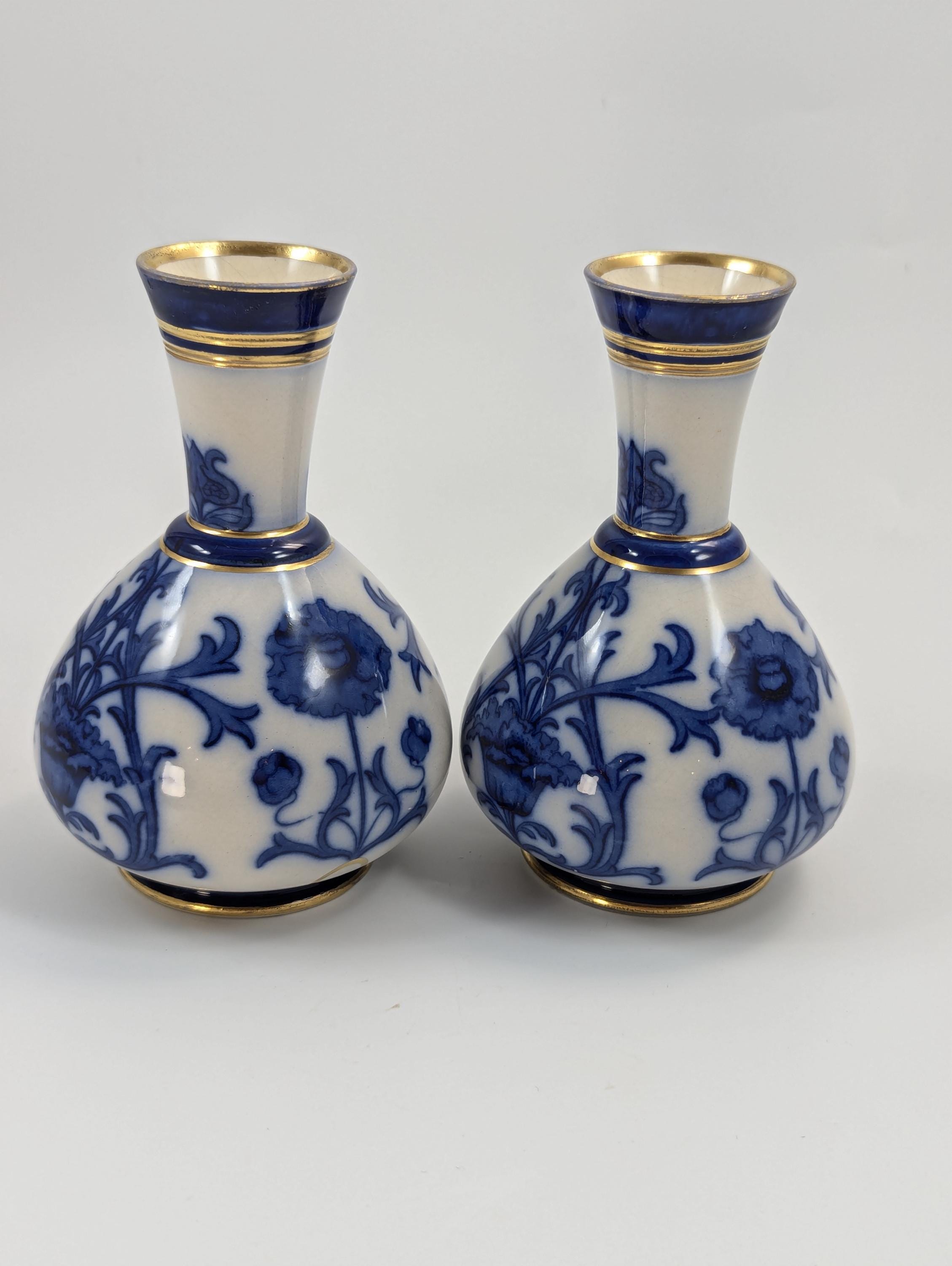 A Pair of Moorcroft Macintyre Aurelian Small Vases, Late 19th Century