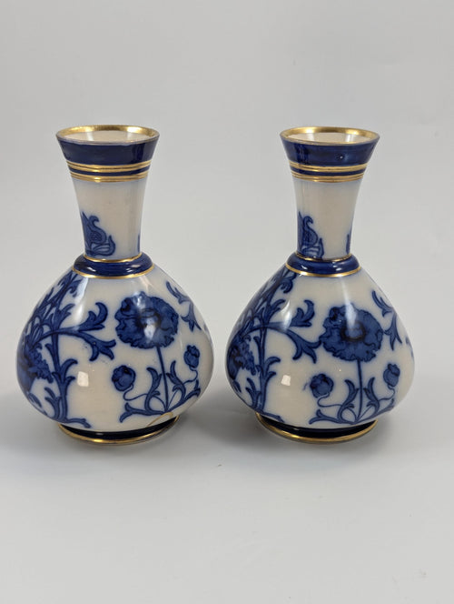 A Pair of Moorcroft Macintyre Aurelian Small Vases, Late 19th Century