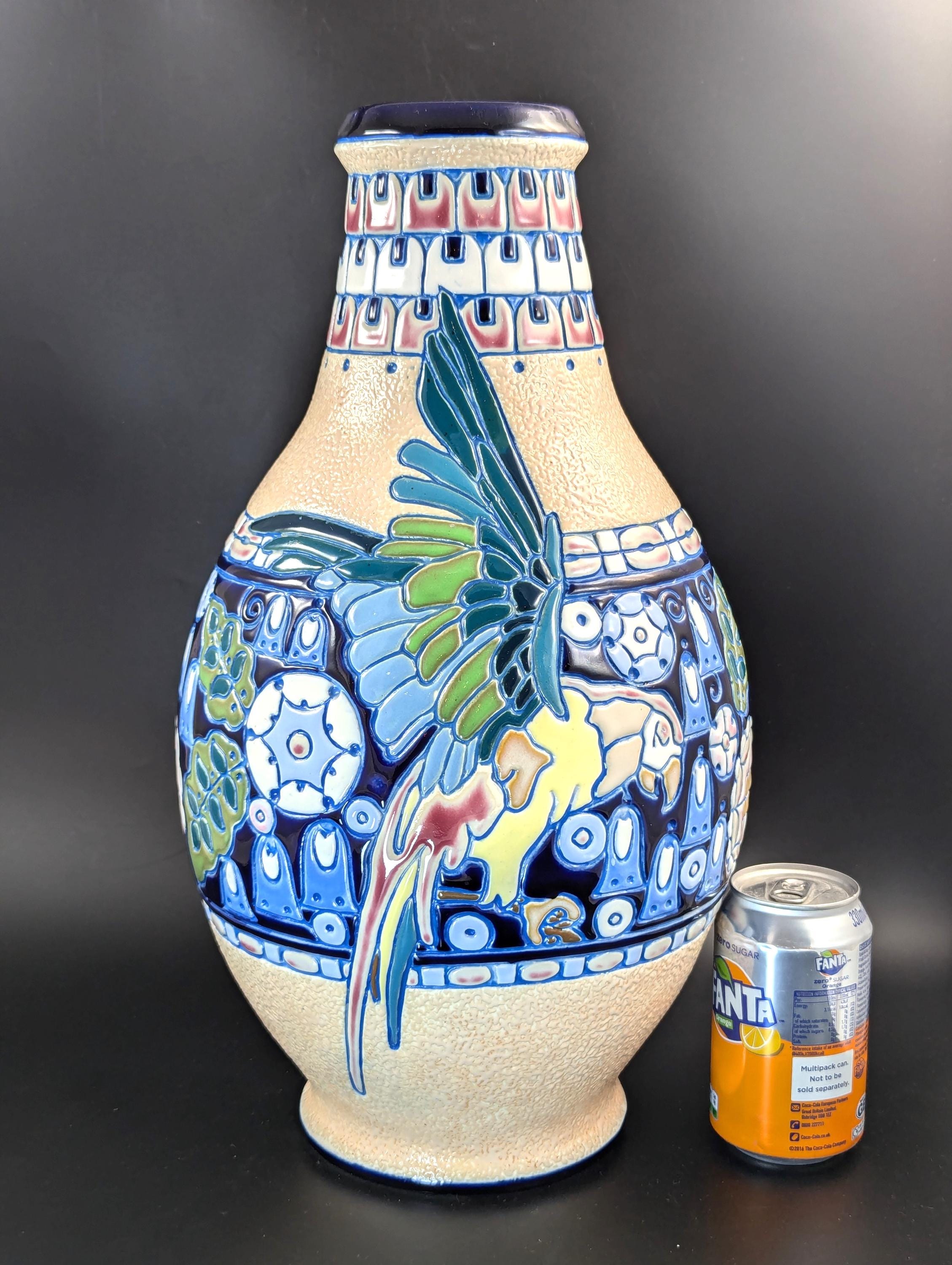 Art Nouveau Majolica Vase by Amphora, Czechoslovakia, circa 1920