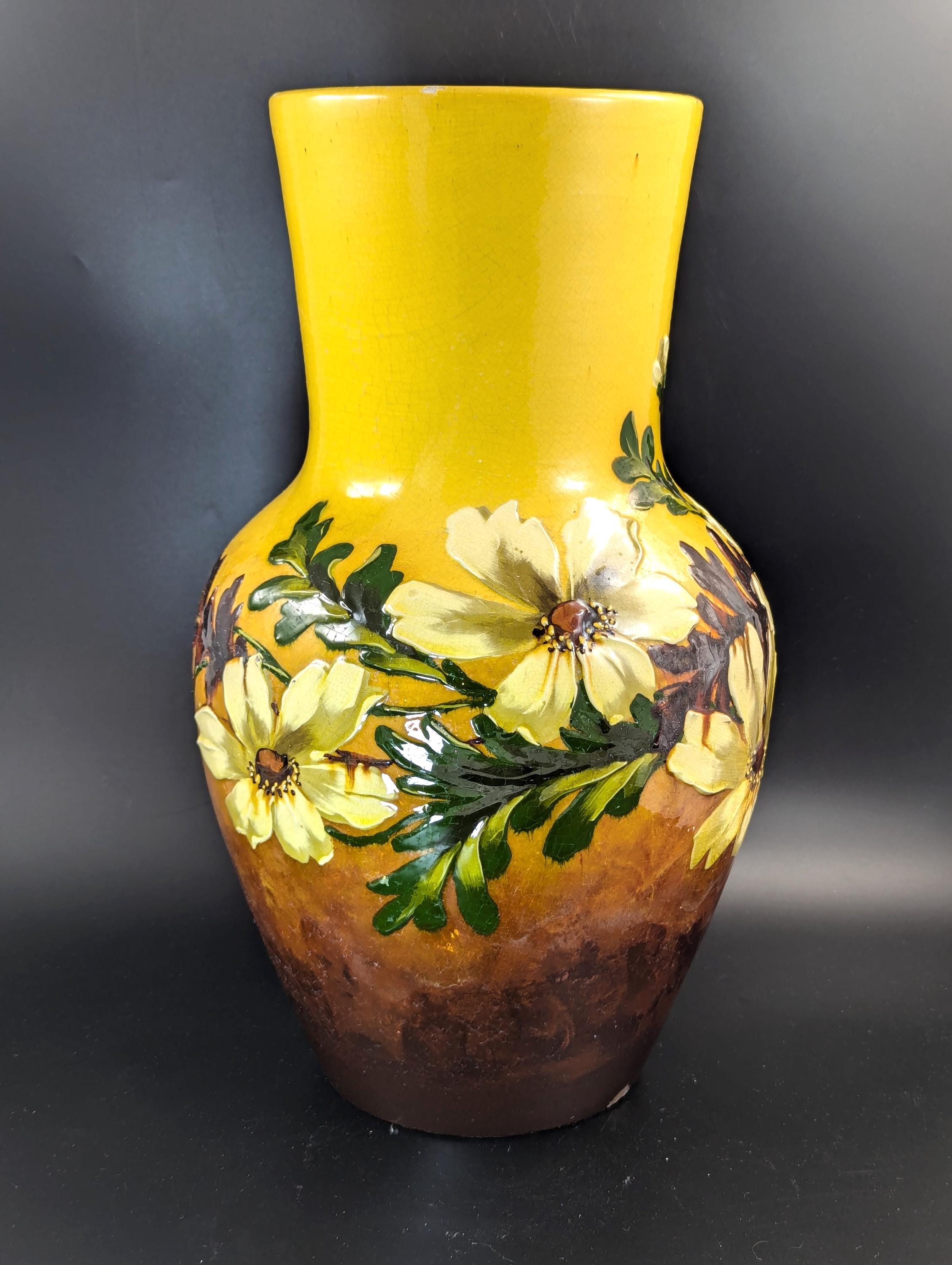 Burmantofts Faience Pottery Vase, c. 1890, Large and Rare