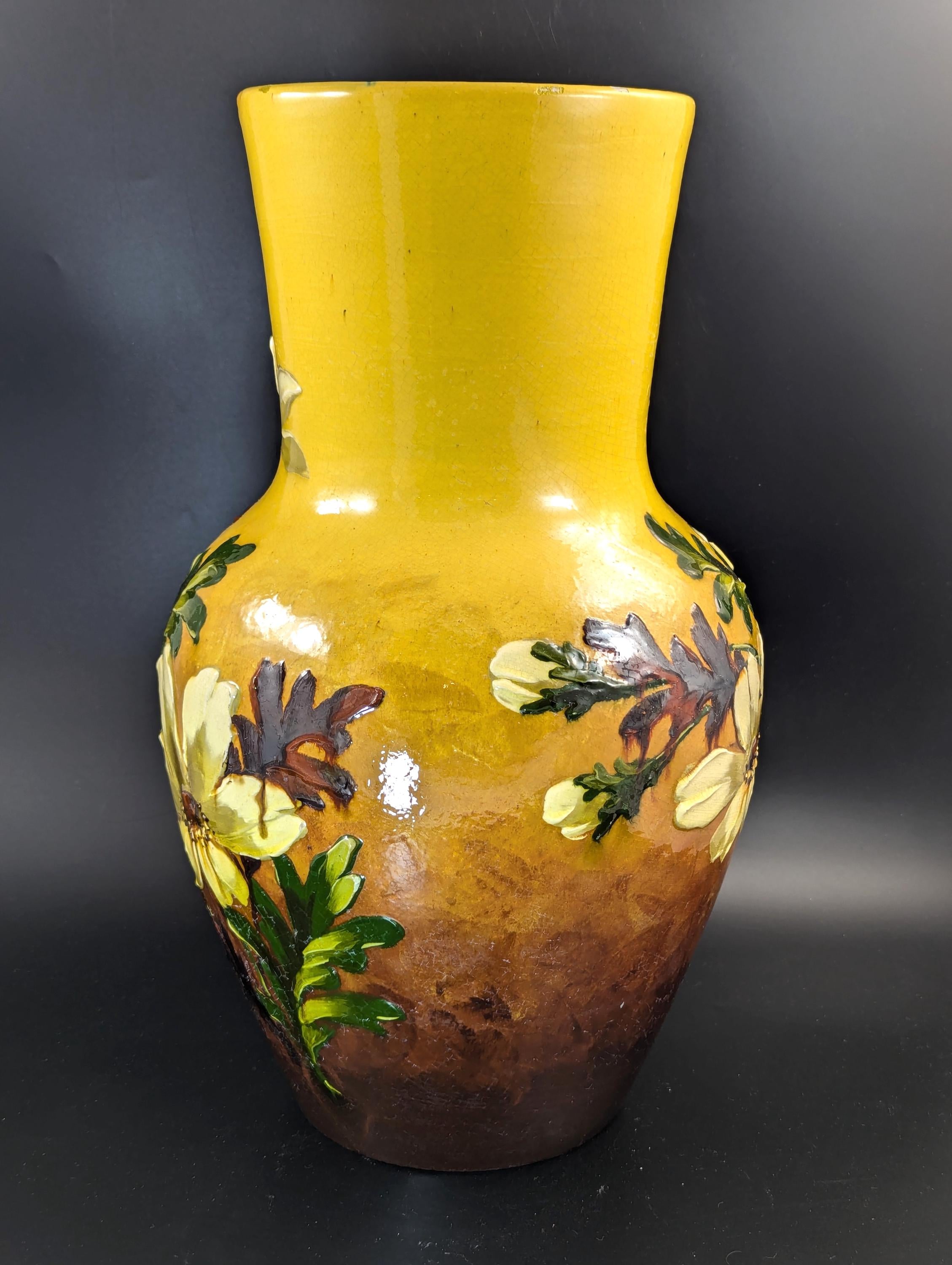 Burmantofts Faience Pottery Vase, c. 1890, Large and Rare
