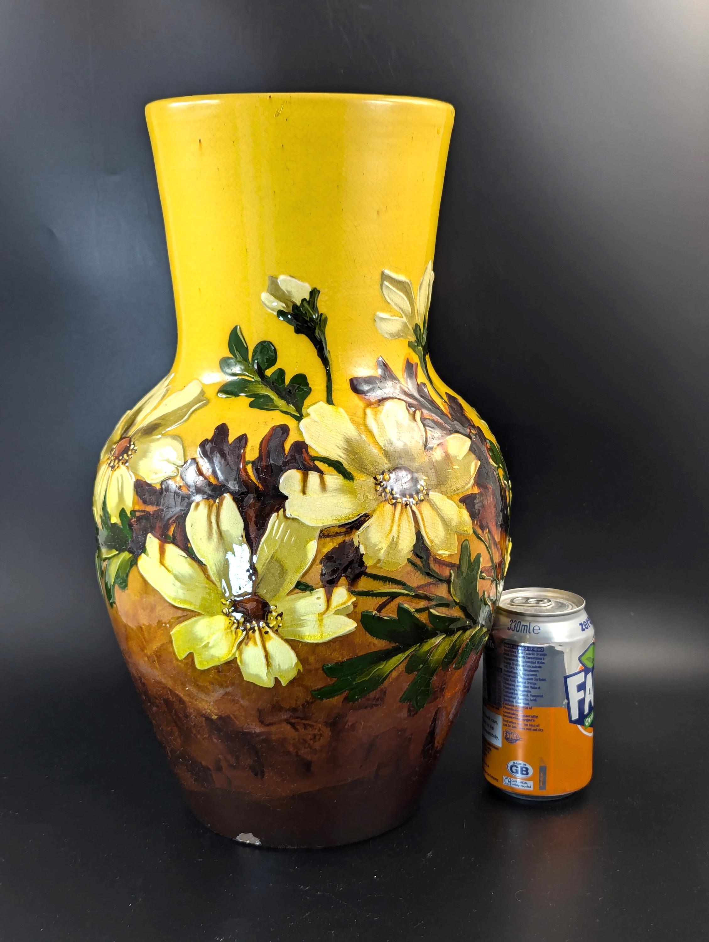Burmantofts Faience Pottery Vase, c. 1890, Large and Rare