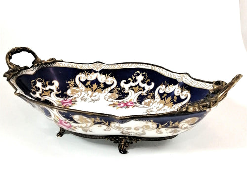 Antique Dresden style Porcelain Fruit Vase, middle 19th century.