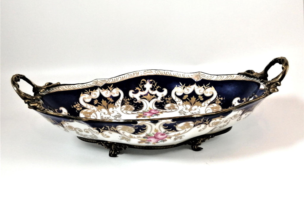 Antique Dresden style Porcelain Fruit Vase, middle 19th century.