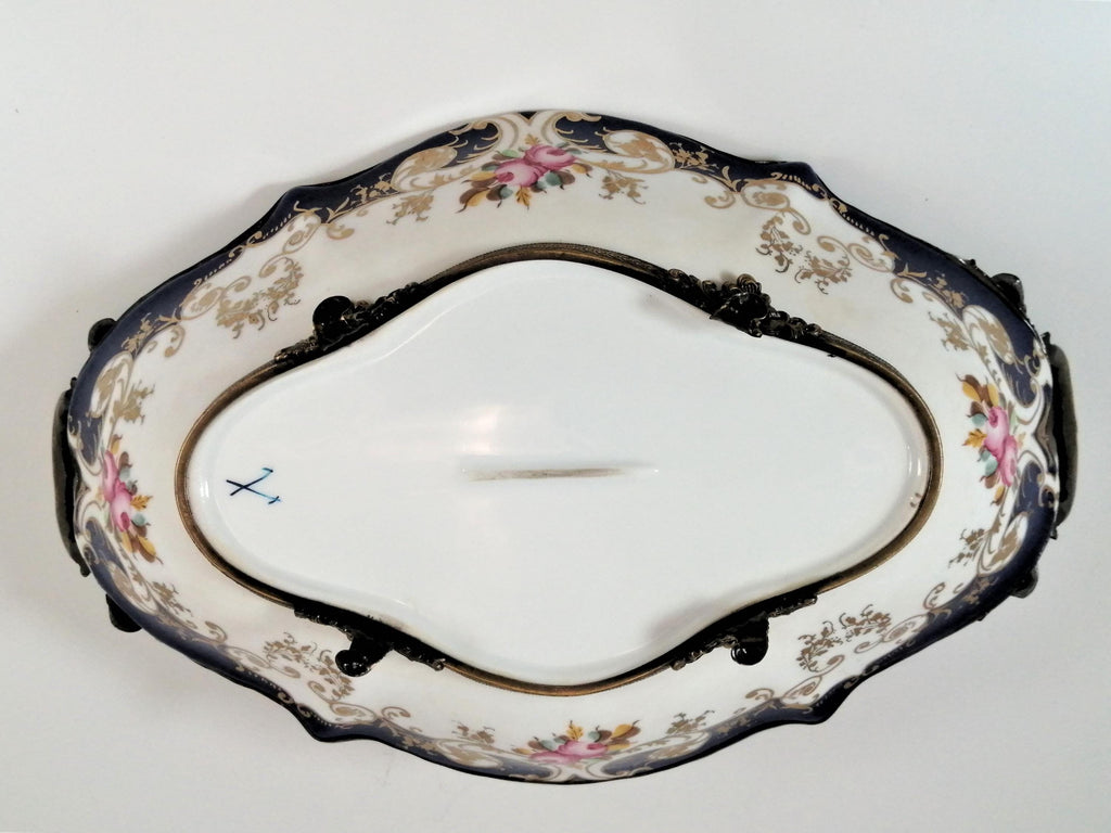 Antique Dresden style Porcelain Fruit Vase, middle 19th century.