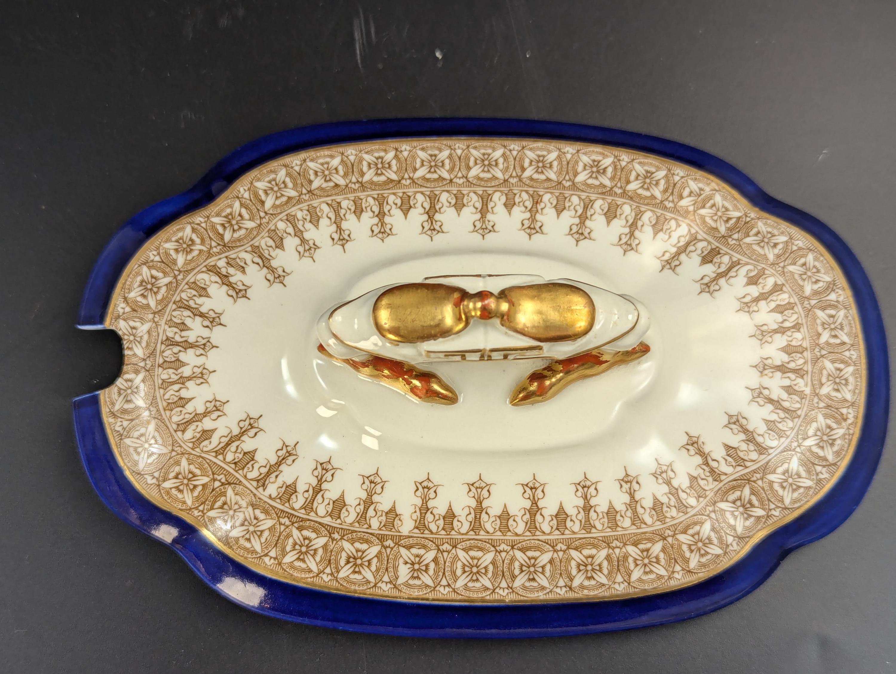 Antique Royal Worcester Vitreous gravy boat, with underplate, c. 1899.