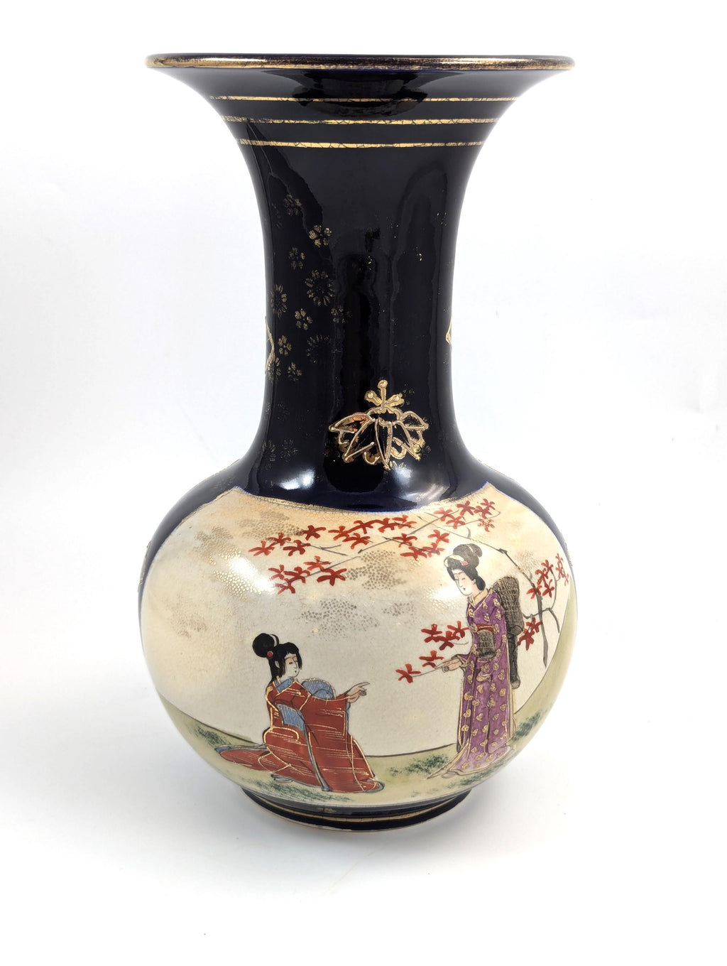 Antique Hand Painted Vase by Satsuma, Japan, Meiji period