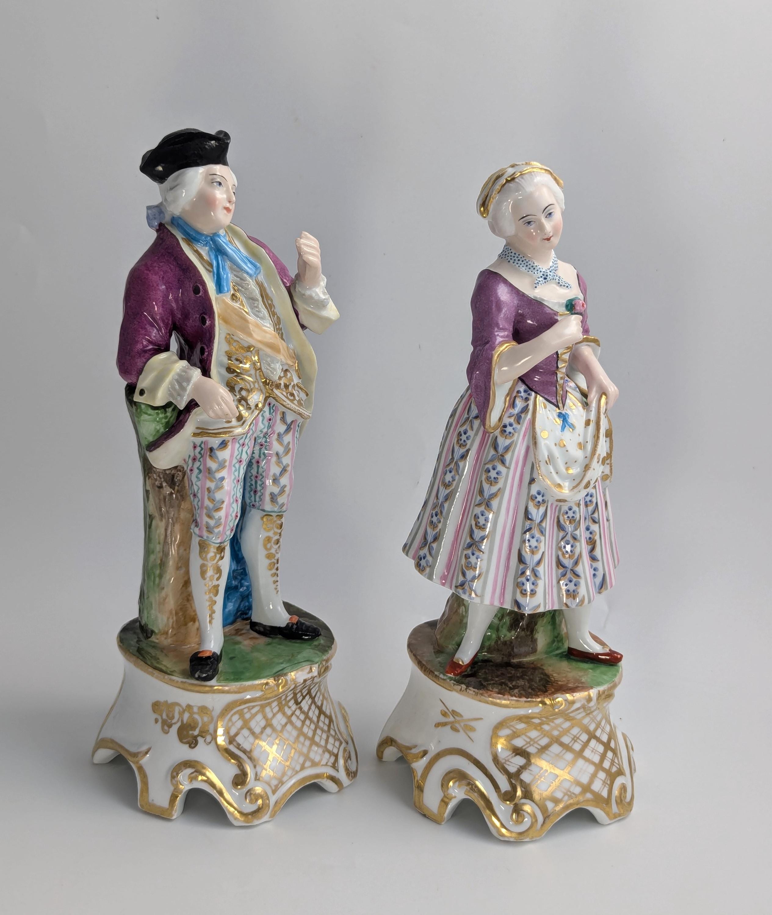 Pair of Porcelain Figurines Attributed to Jacob Petit Style, c. Mid-19th Century