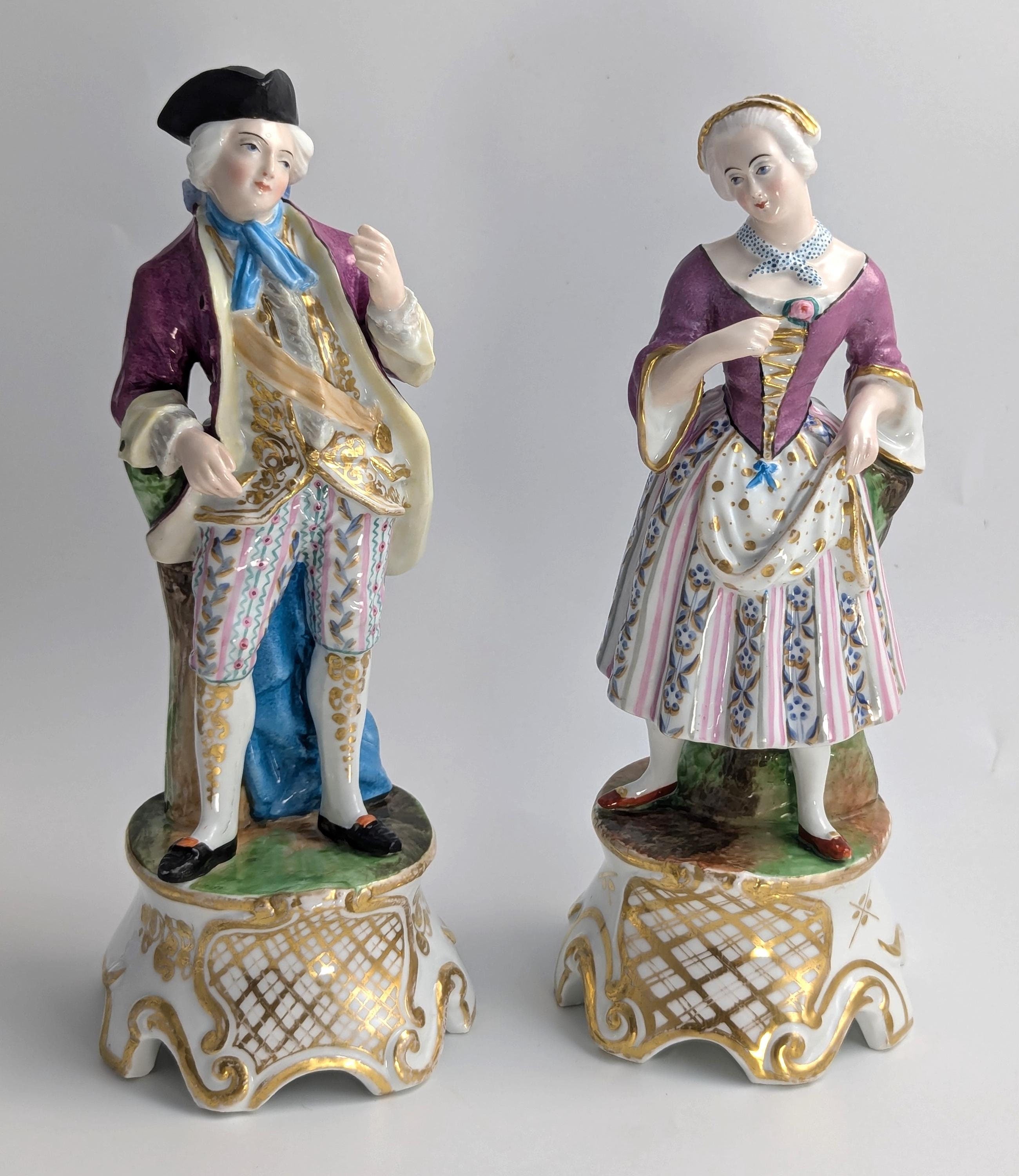 Pair of Porcelain Figurines Attributed to Jacob Petit Style, c. Mid-19th Century