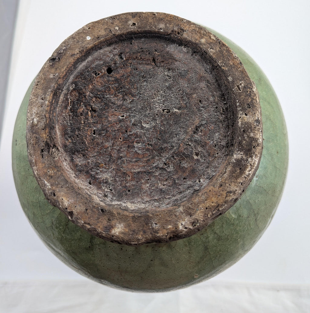 Chinese Longquan Earthenware Green Double Gourd Vase, Song Dynasty.
