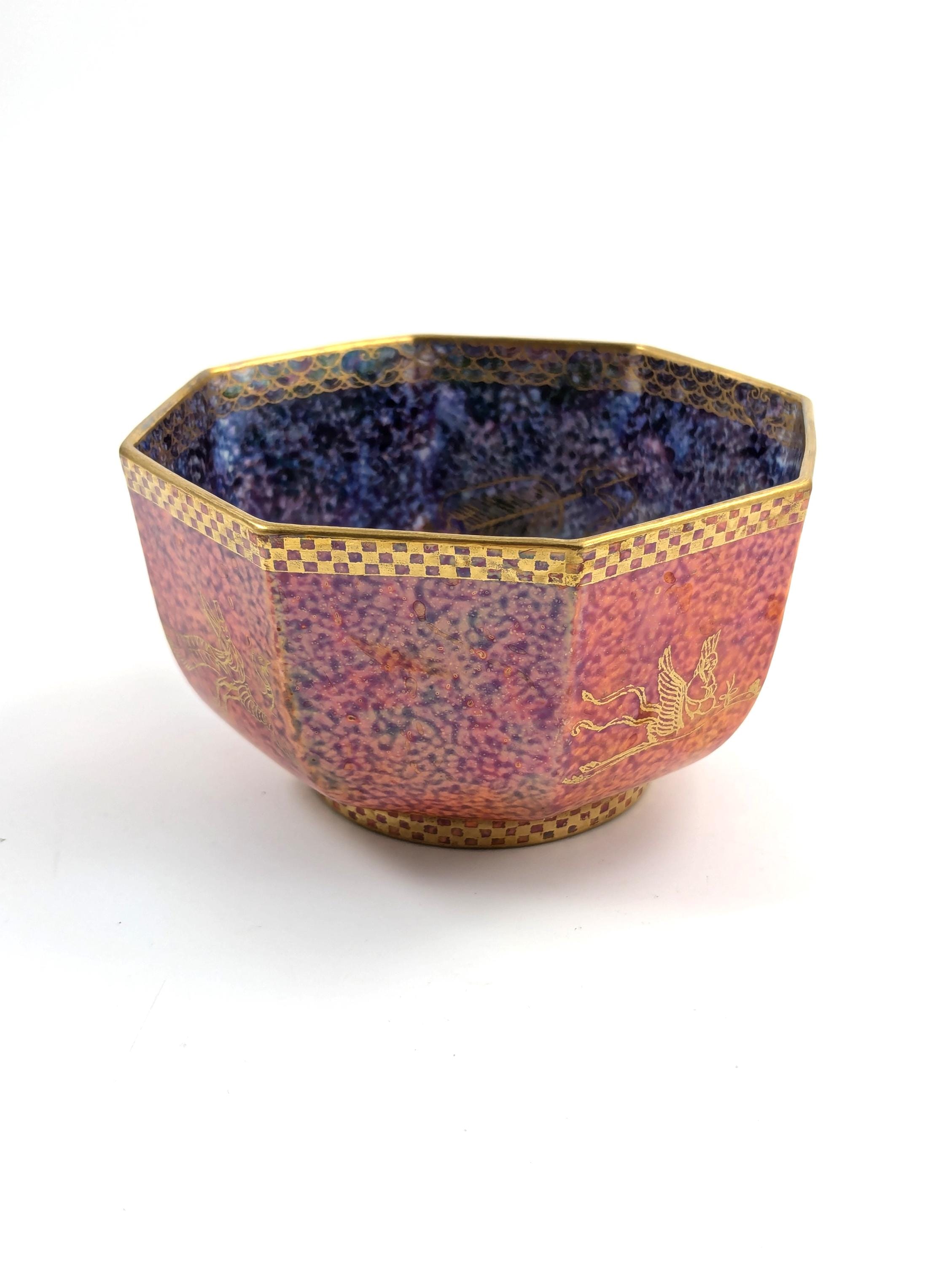 Daisy Makeig-Jones, Fairyland Phoenix Octagonal Bowl, c. 1920