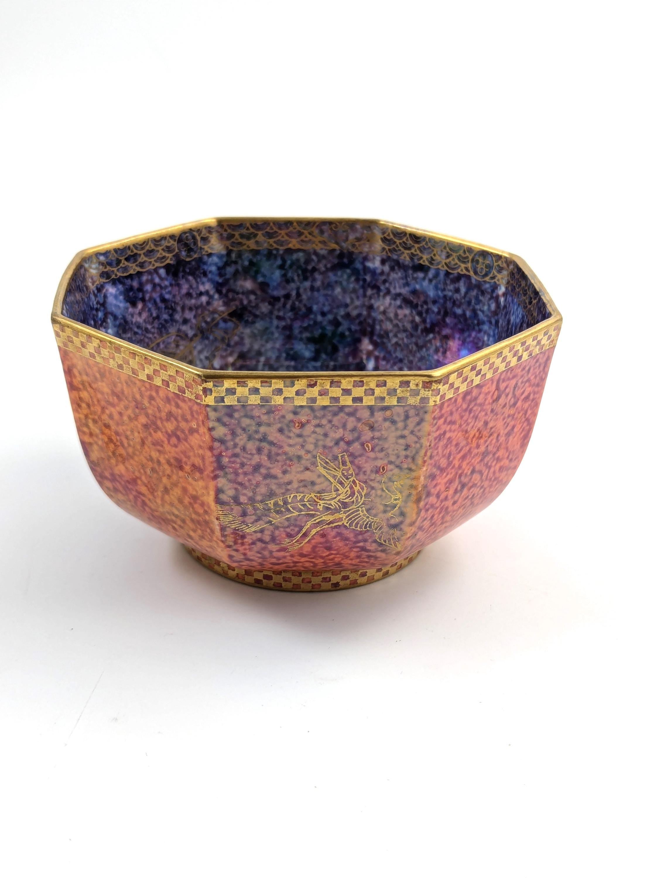 Daisy Makeig-Jones, Fairyland Phoenix Octagonal Bowl, c. 1920