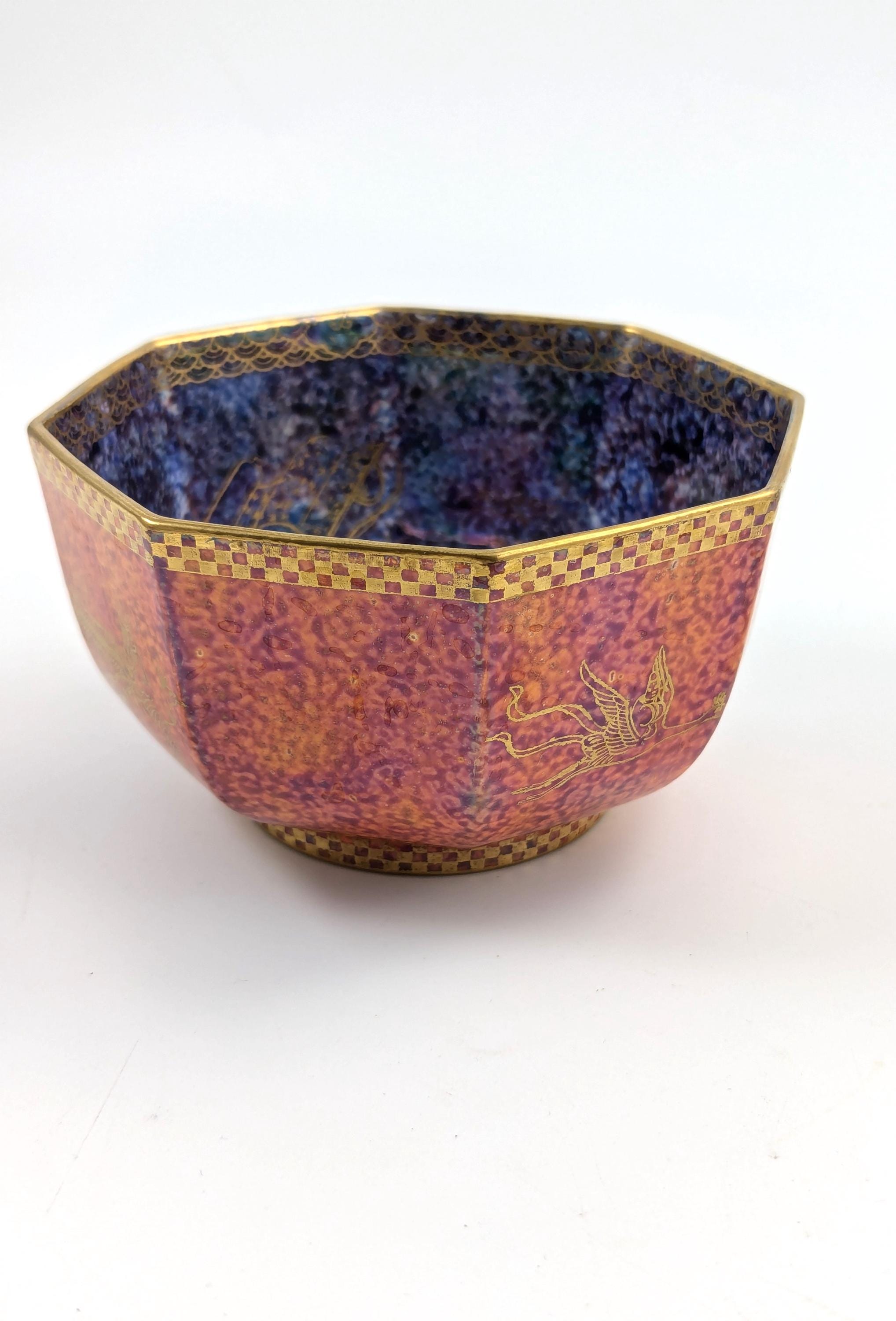 Daisy Makeig-Jones, Fairyland Phoenix Octagonal Bowl, c. 1920
