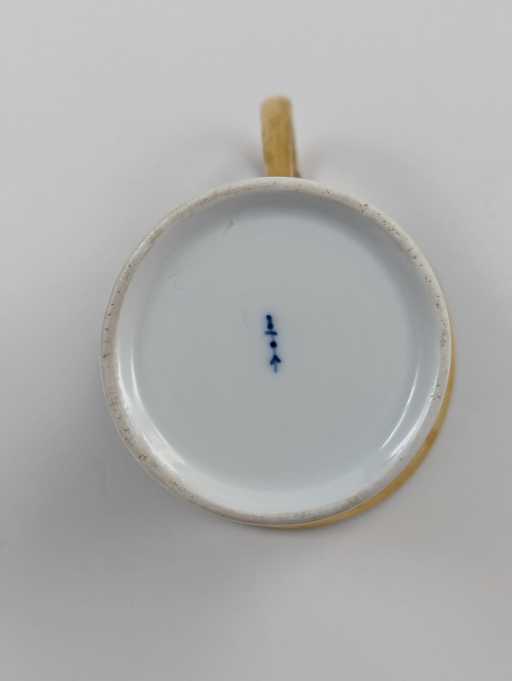 Antique KPM Berlin, Germany, Porcelain Hand-Painted Cup & Saucer, c. 1800