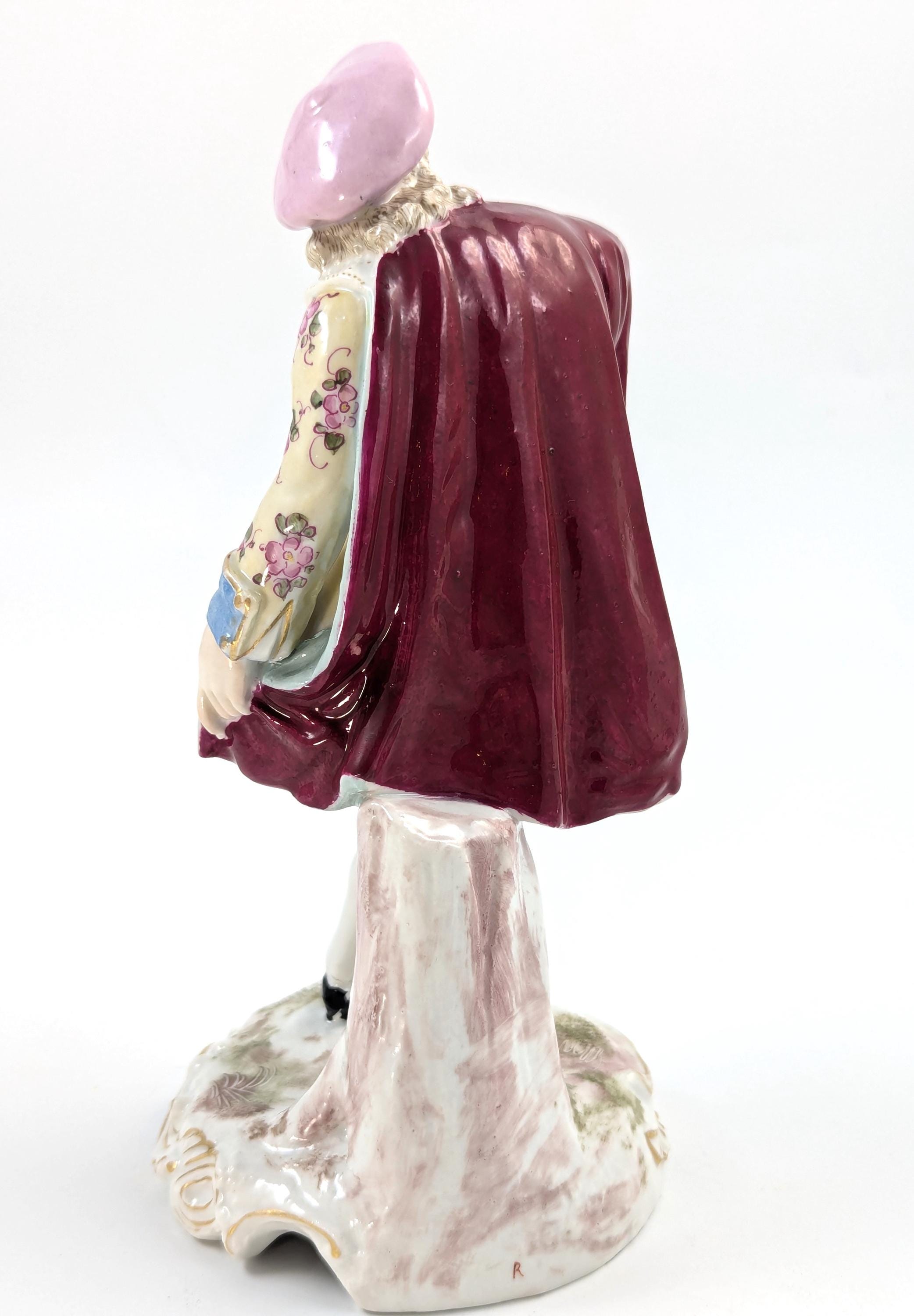 Antique Porcelain Figurine of Dandy, Samson, France, Late 19th Century.